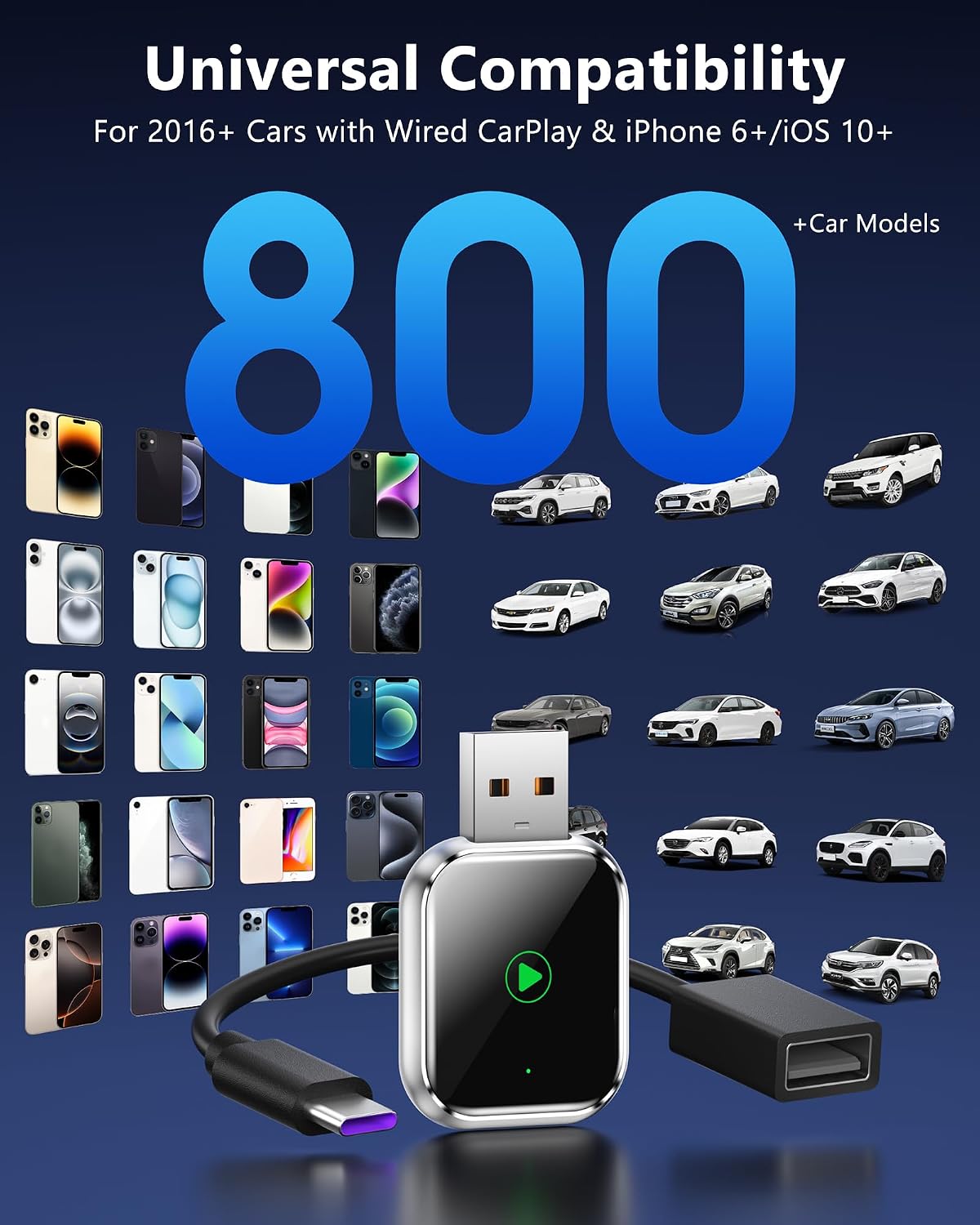 Thumbnail 4 de TKHIN Wireless CarPlay for Apple iPhone — Plug‑and‑Play Wireless CarPlay Dongle