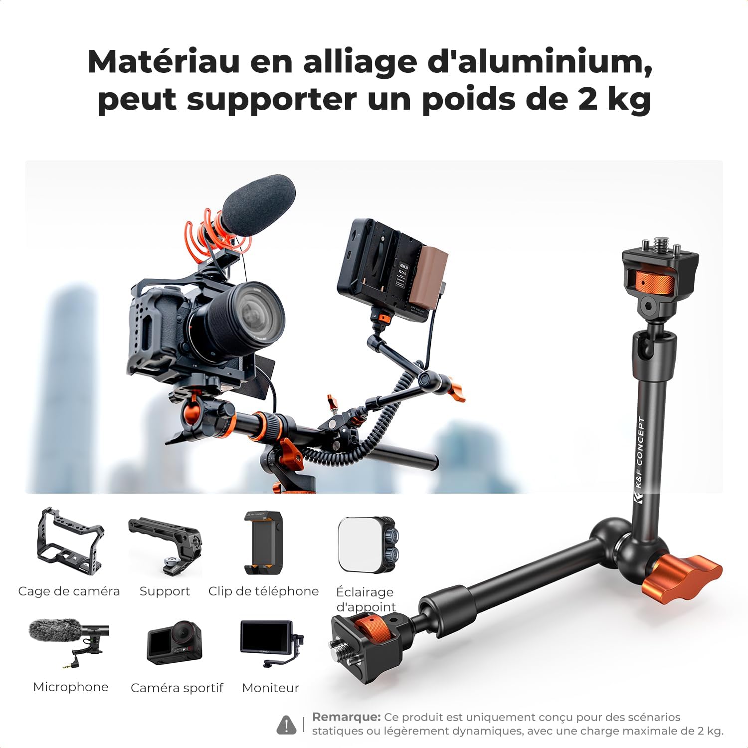 Detalle 2 de K&F CONCEPT Bras Magique 28 cm 2 kg