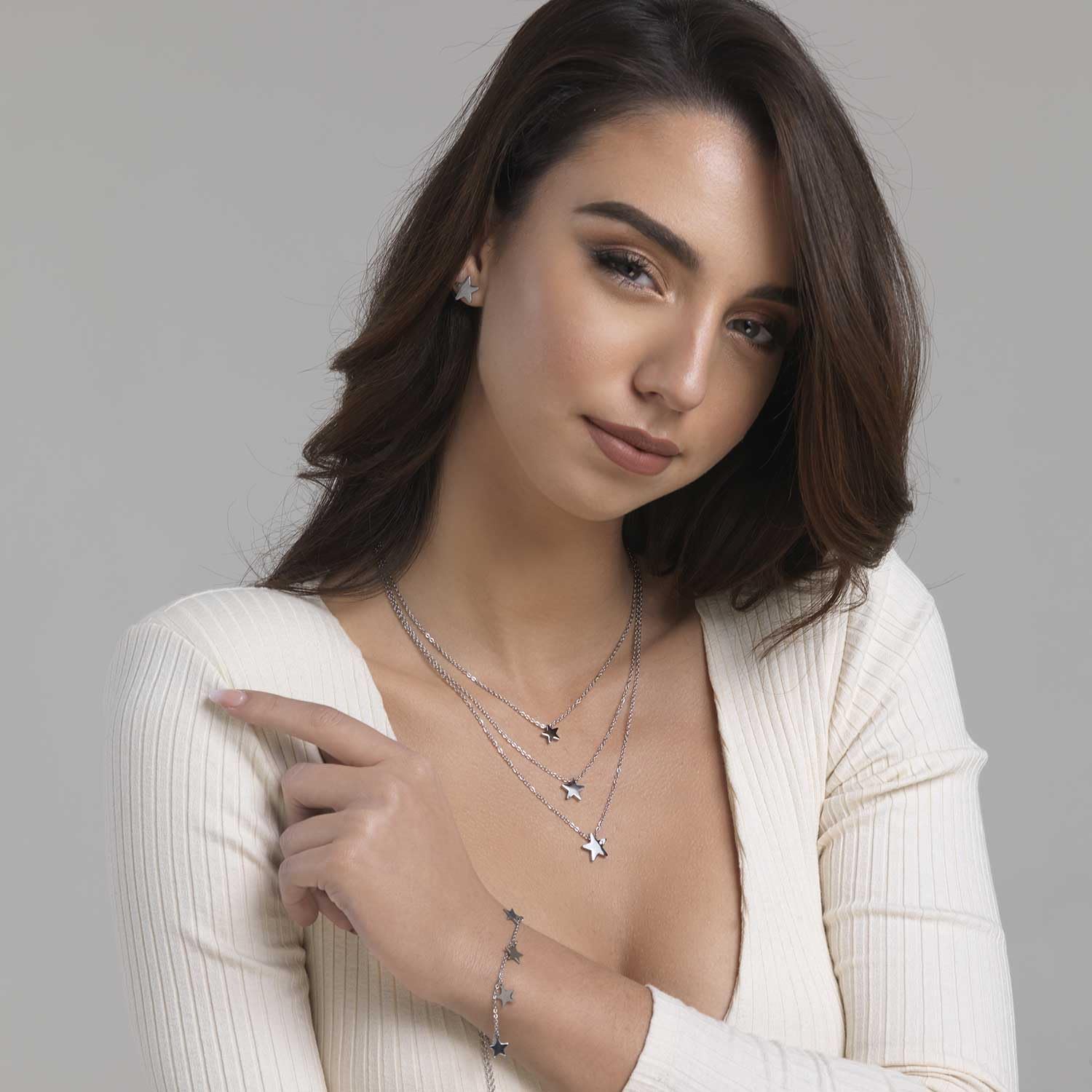 Detalle de inSCINTILLE Collier Multi‑rangs 45‑50 cm 🌟