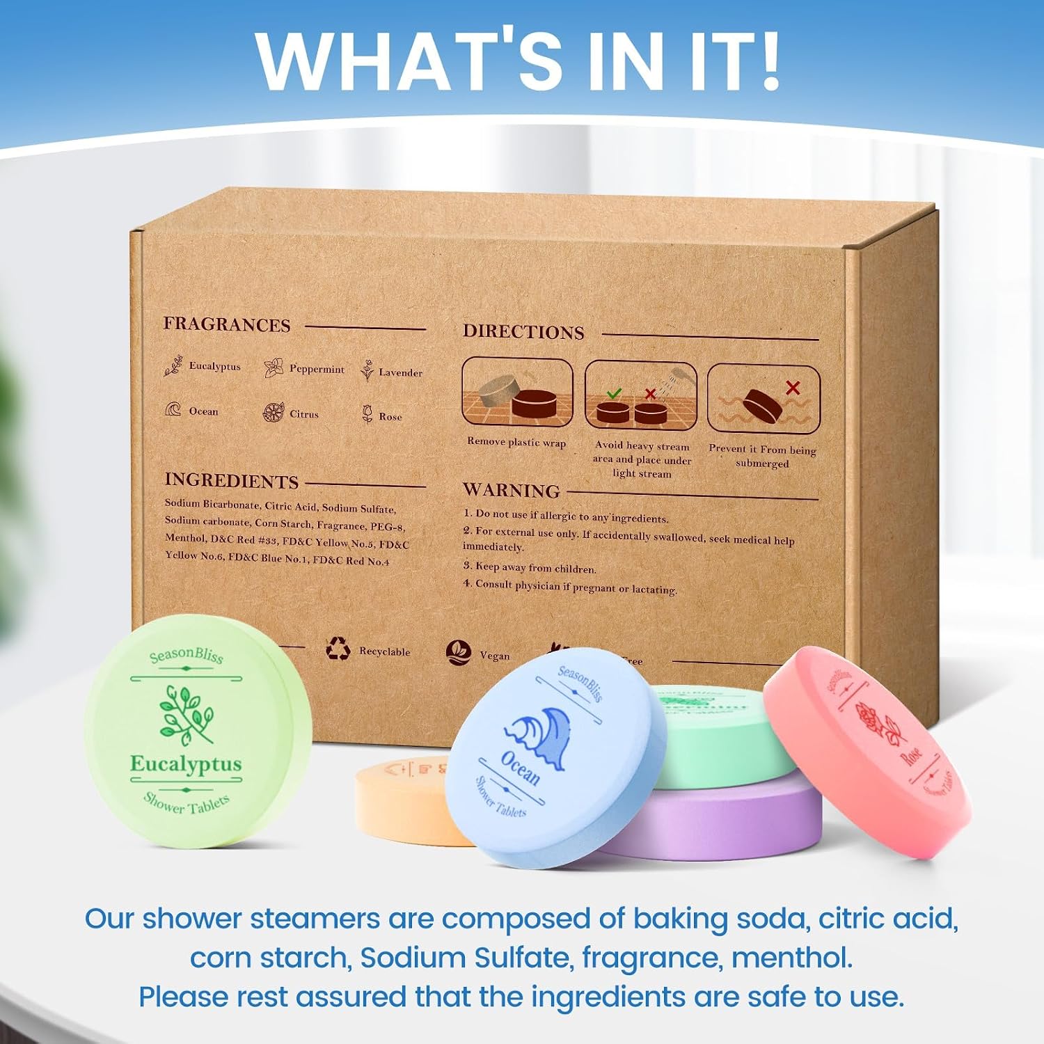 Detalle 2 de SeasonBliss Shower Steamers, 30 Count