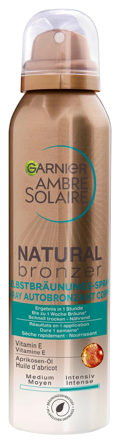 Thumbnail 4 de Garnier Ambre Solaire Natural Bronzer Selbstbräunungs-Spray für Gesicht & Körper, Aprikosen-Öl, 150 ml (Packung mit 2)
