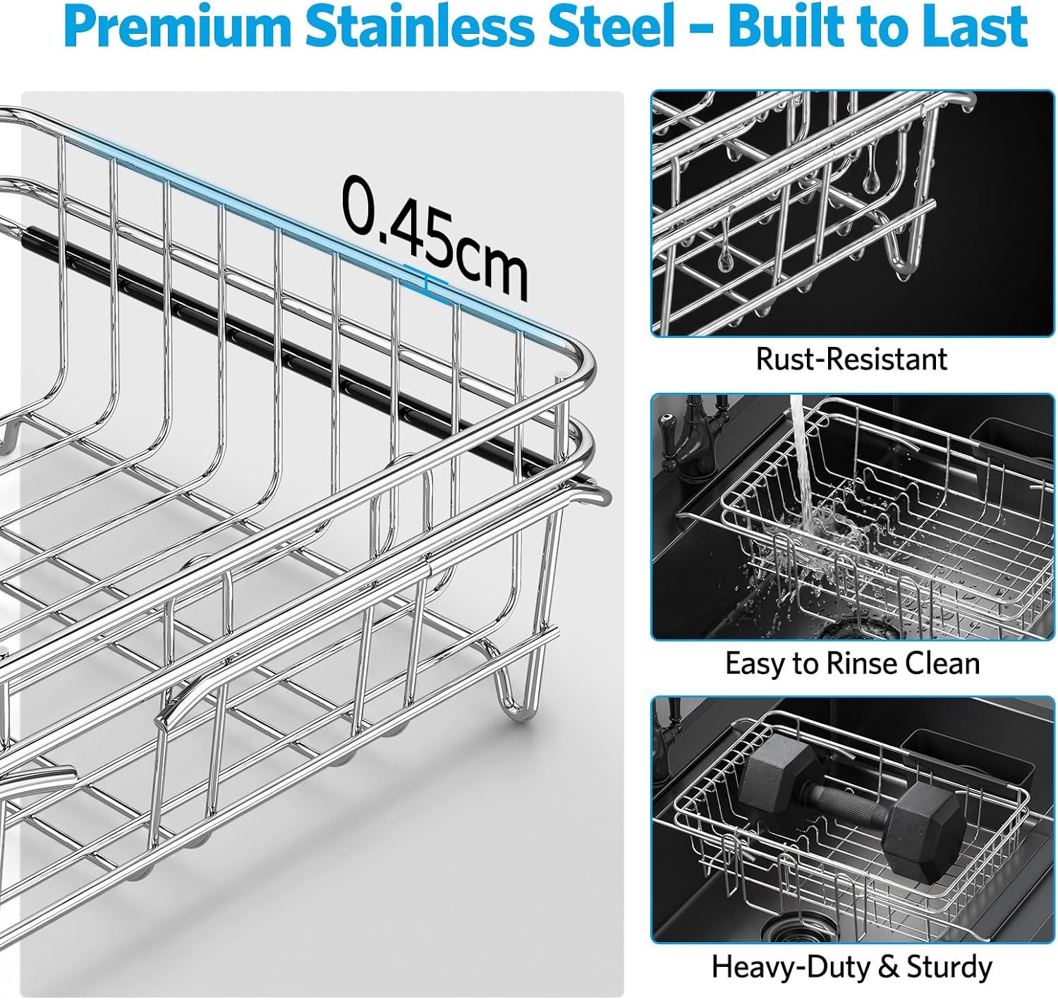 Thumbnail 3 de Delamu Over-the-Sink Dish Drying Rack, Stainless Steel