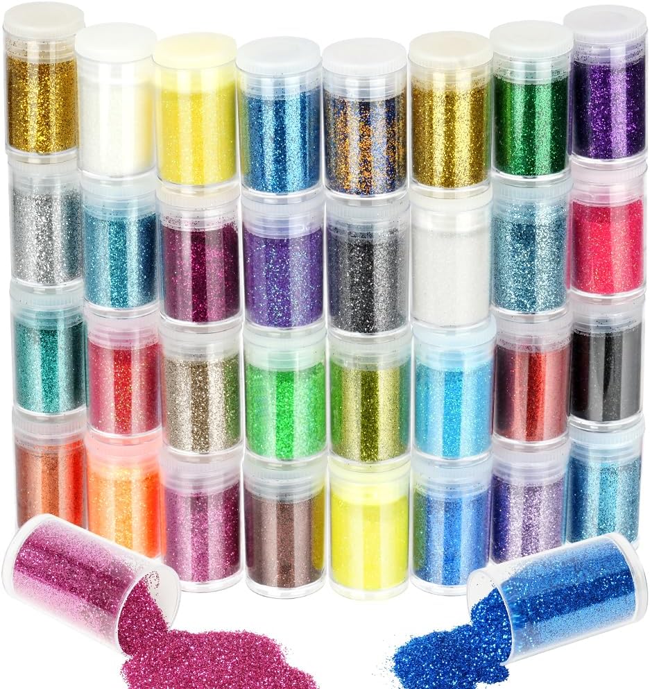 Detalle de URAQT glitter per nail art 32 pezzi