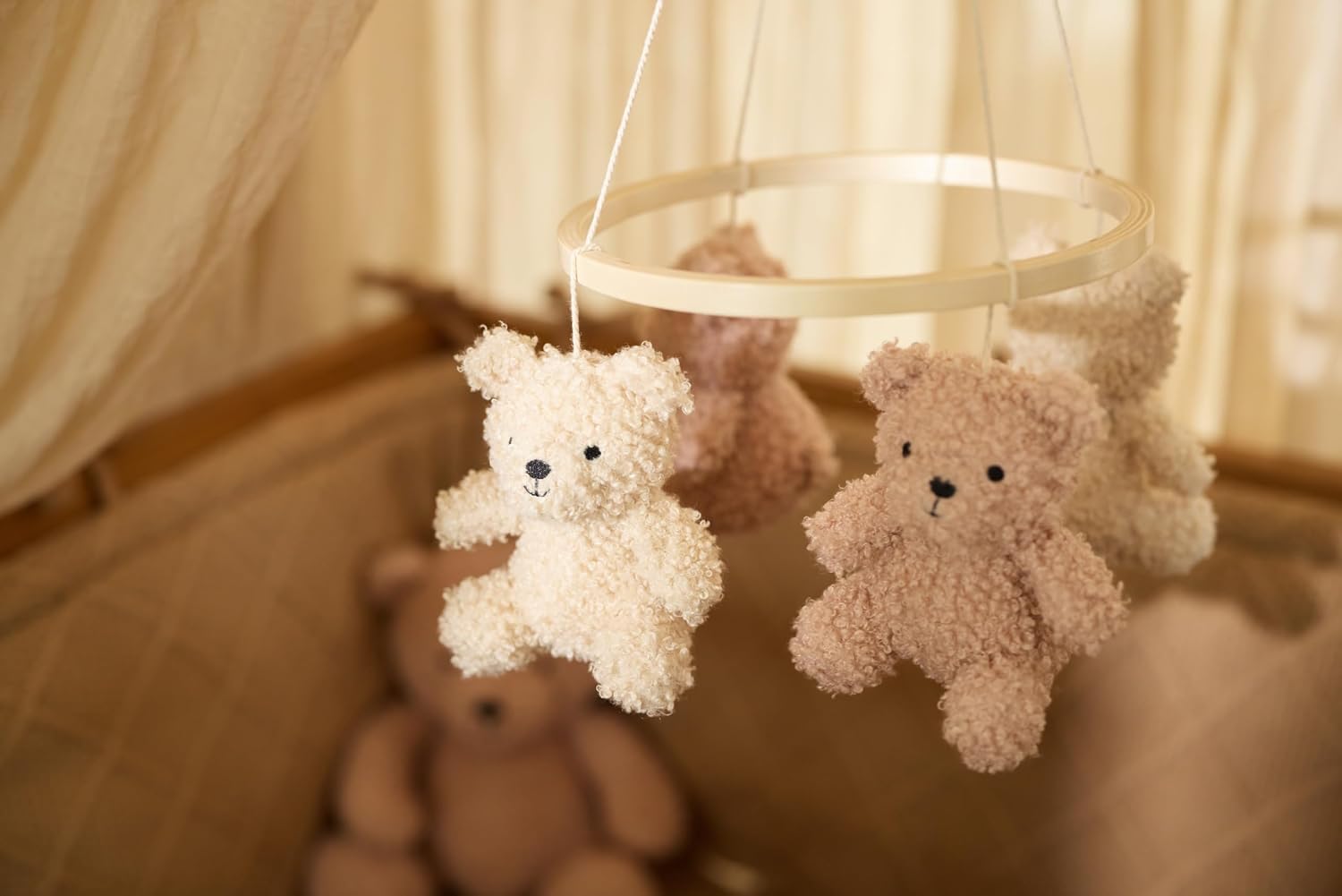 Thumbnail 4 de Jollein Mobile – Teddy Bear Wild Rose/Naturel: Niedliches Baby-Mobile für Bettchen