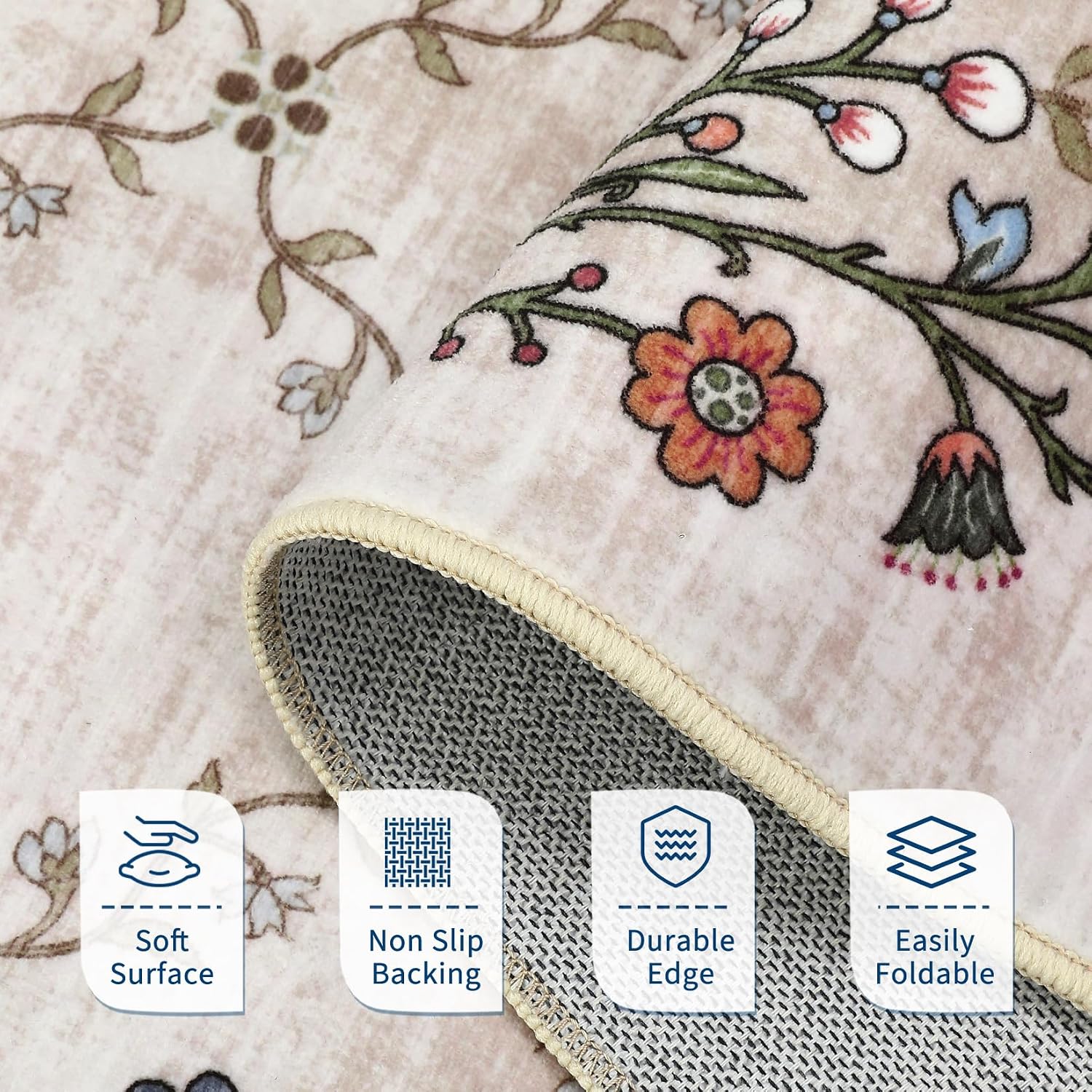 Detalle 1 de GarveeHome floral runner rug 2x6