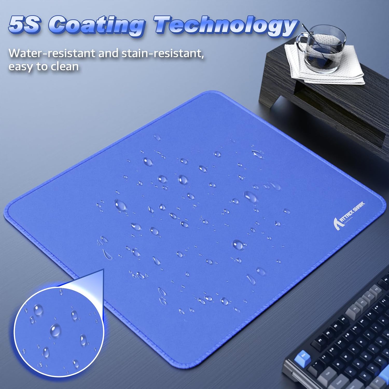 Detalle de ATTACK SHARK CM02 gaming mouse pad 450x400mm