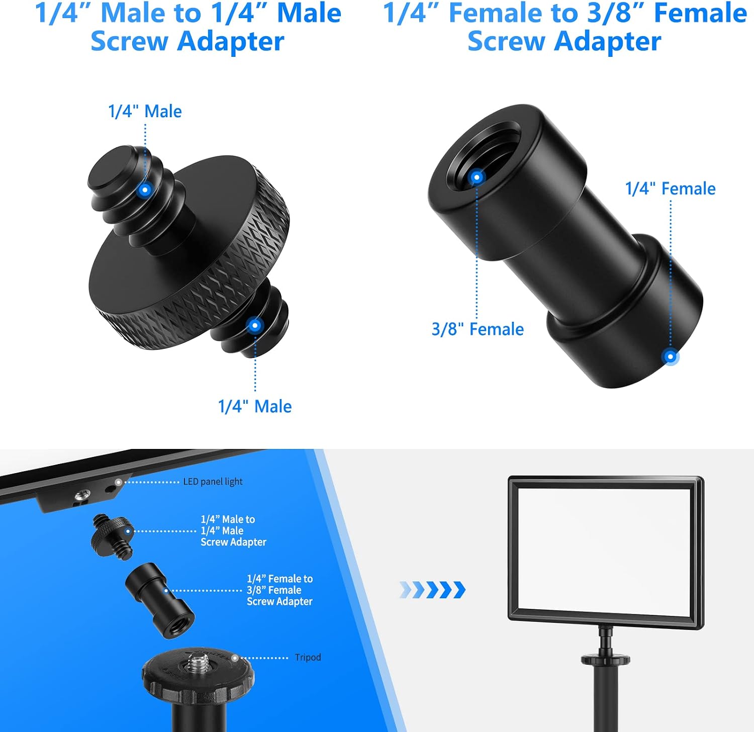 Thumbnail 6 de NEEWER Camera Screw Adapter Set (22 Pieces): 1/4” to 1/4”, 1/4” to 3/8” and More