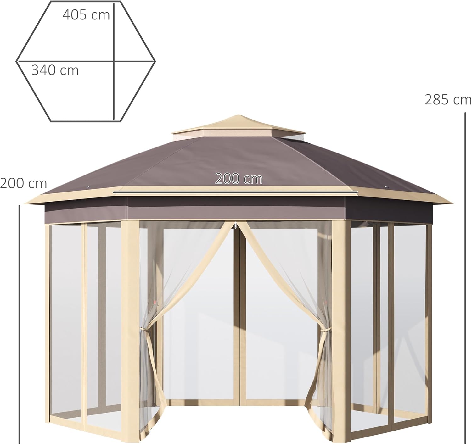 Thumbnail 6 de Outsunny Carpa Plegable 4x3,4x2,85 m Gazebo para jardín