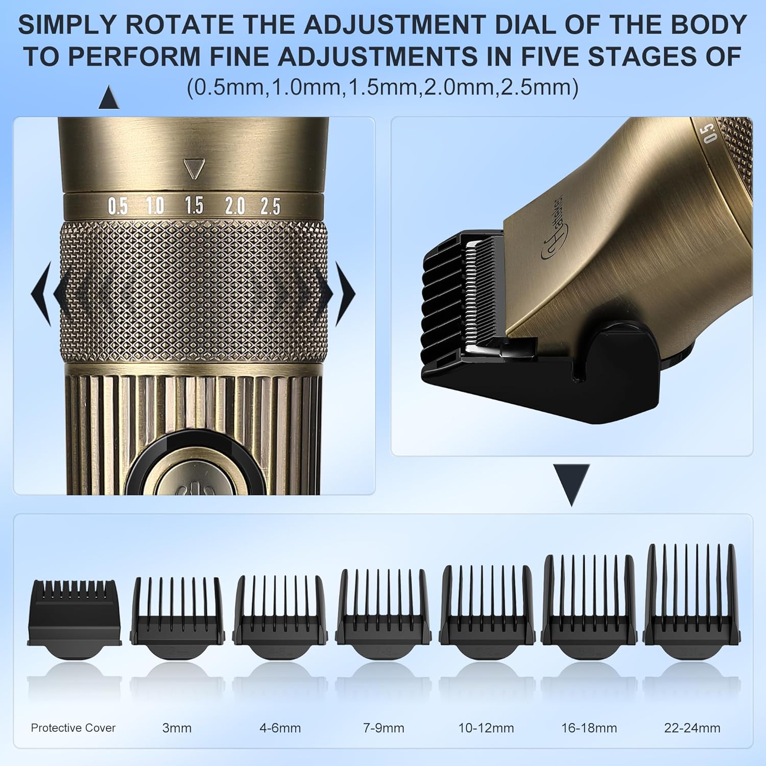 Detalle de Hatteker Tagliacapelli Uomo Professionale 4 in 1: kit toelettatura impermeabile per capelli e barba