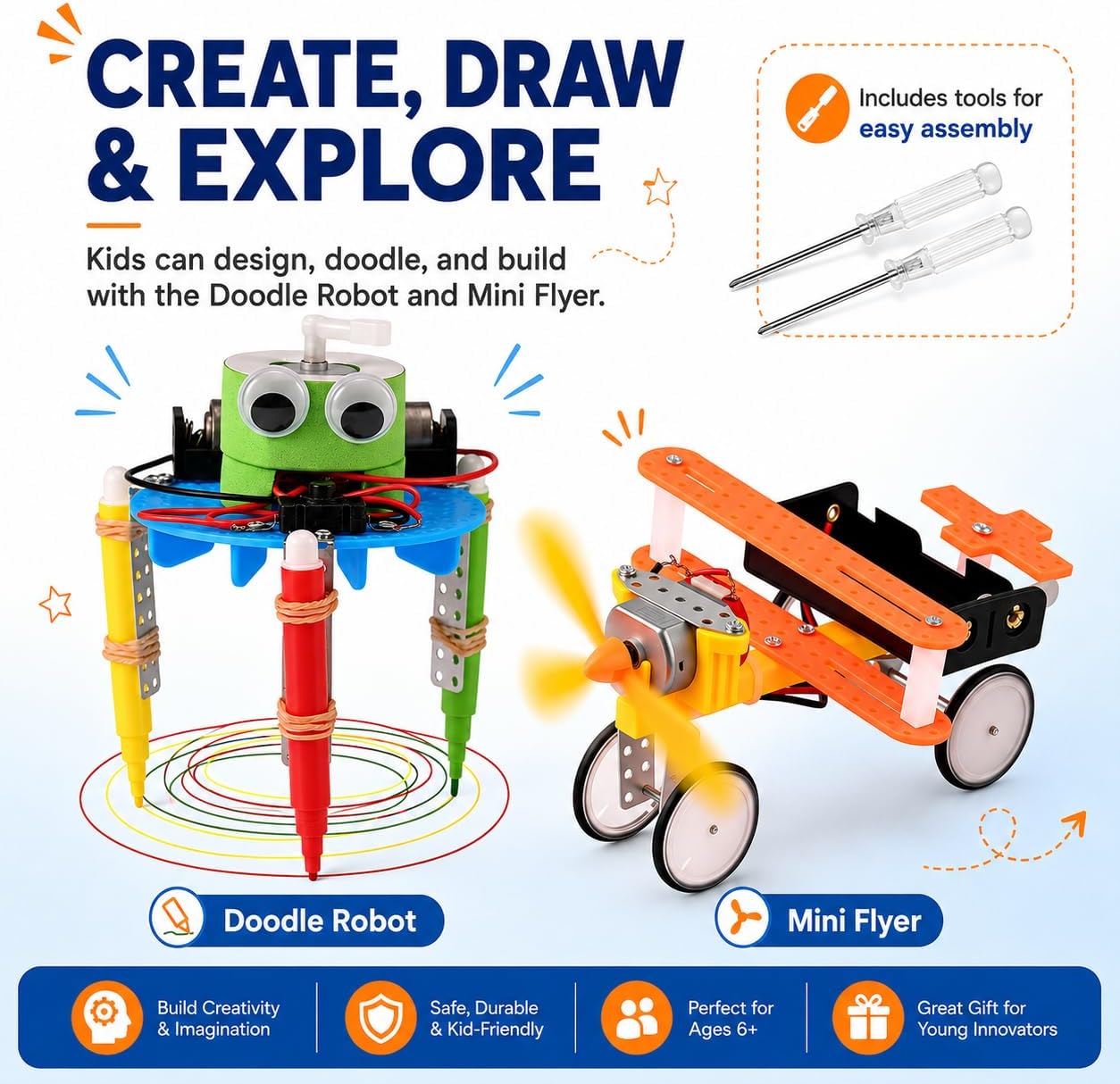 Detalle 2 de gesboole STEM5-01 子ども向け5-in-1ロボット組み立てキット