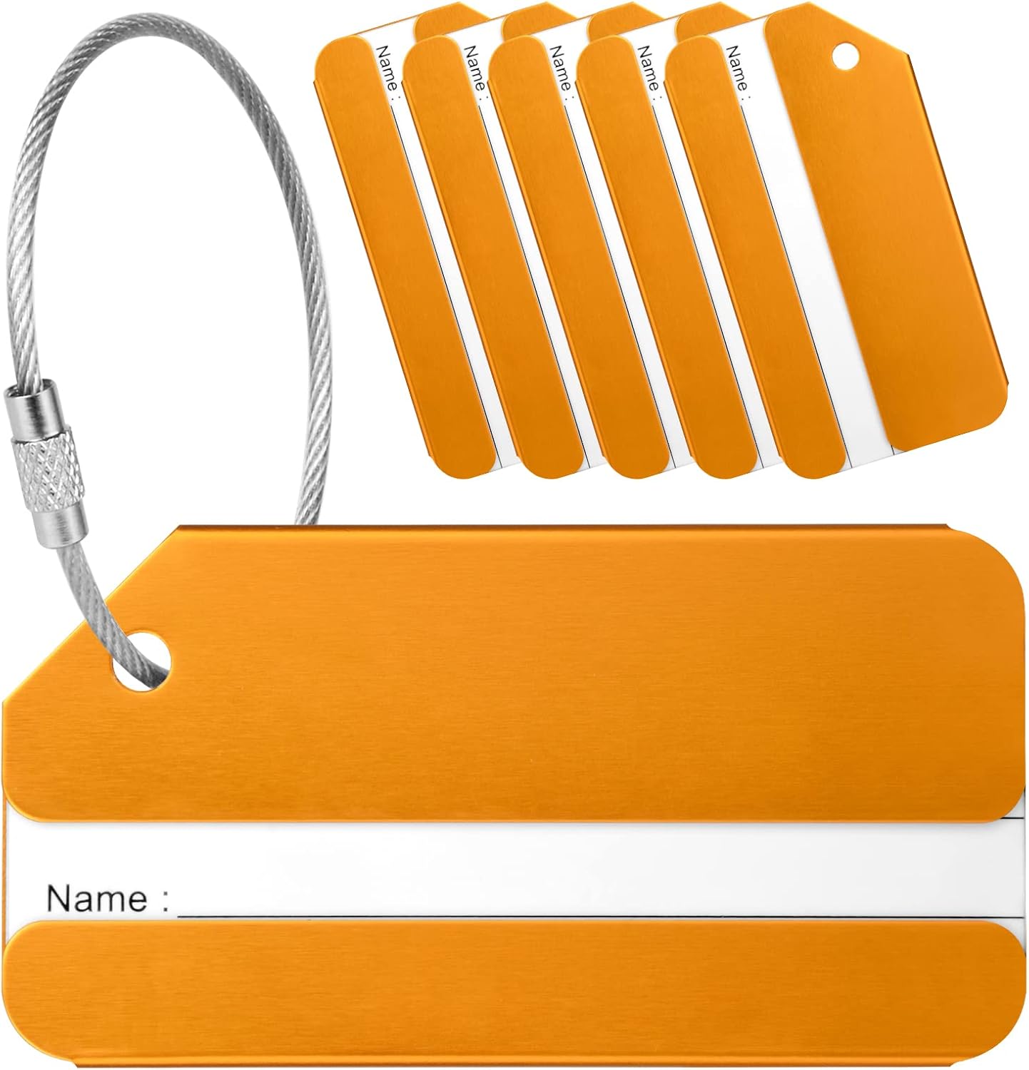 Detalle de Yizhet aluminium alloy luggage tags (6-pack) with steel loop for travel identification