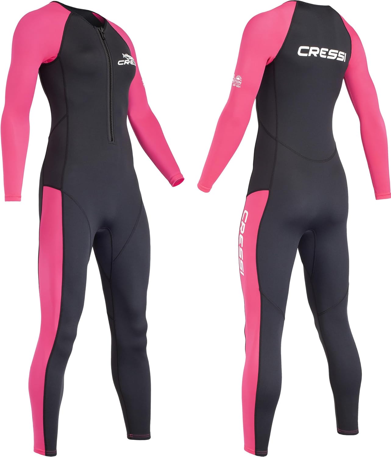 Detalle de Cressi Wahoo Lady Monopiece Wetsuit 2 mm Noir/Rose – Femme XS