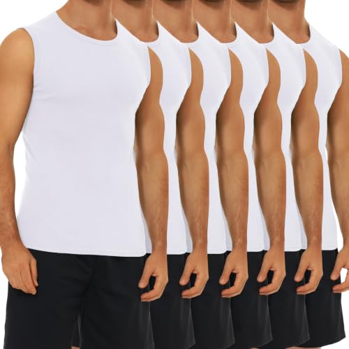 Detalle de FALARY Unterhemd Herren Athletic Tanktop – 100% gekämmte Baumwolle, körperschonend und pflegeleicht
