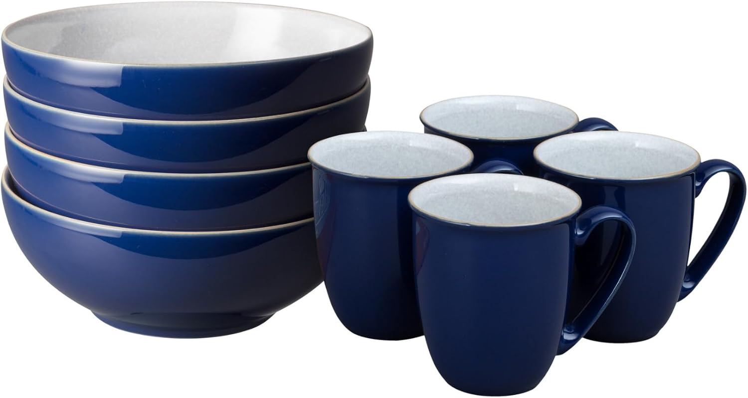 Thumbnail 6 de Denby Elements Blue Pasta Bowls Set of 4 1050ml