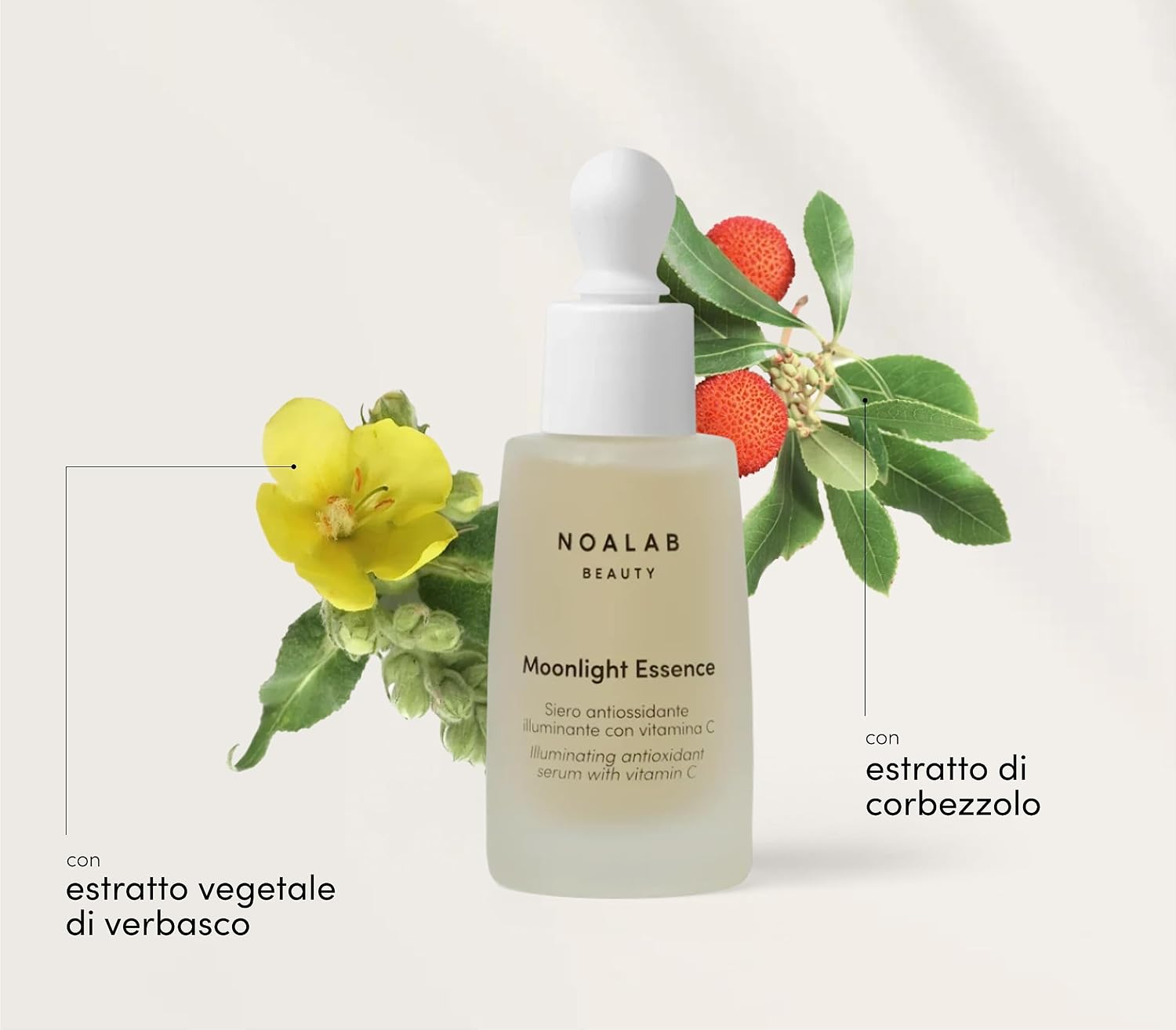 Detalle 2 de Moonlight Essence Siero Viso Vitamina C 10% Stabilizzata – illuminante, anti-age e anti-miacchie, Made in Italy