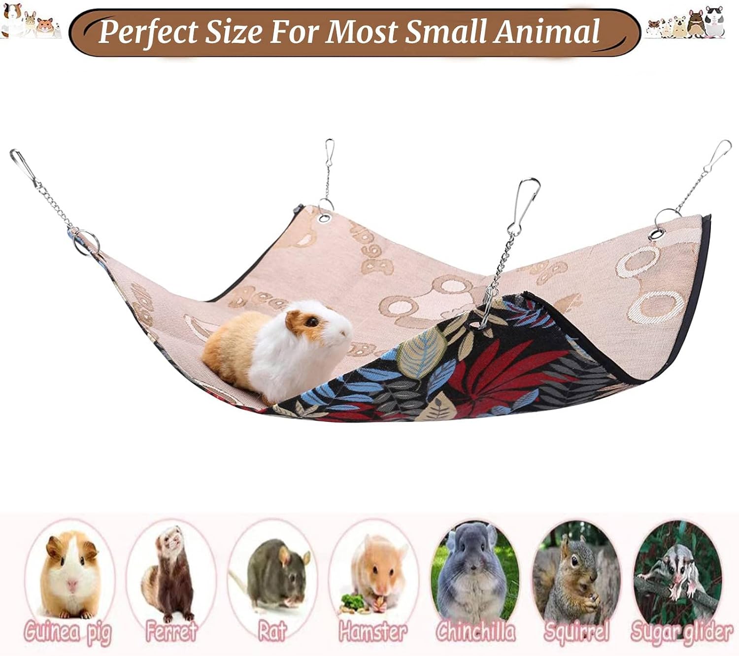 Thumbnail 6 de QeeHeng Summer Ferret Rat Guinea Pig Hammock Bed – Double‑Sided Cooling Hideaway for Small Pets