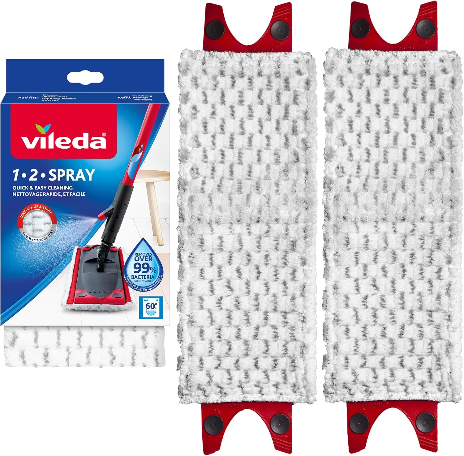 Vileda 1-2 Spray Microfibre Pads Refills