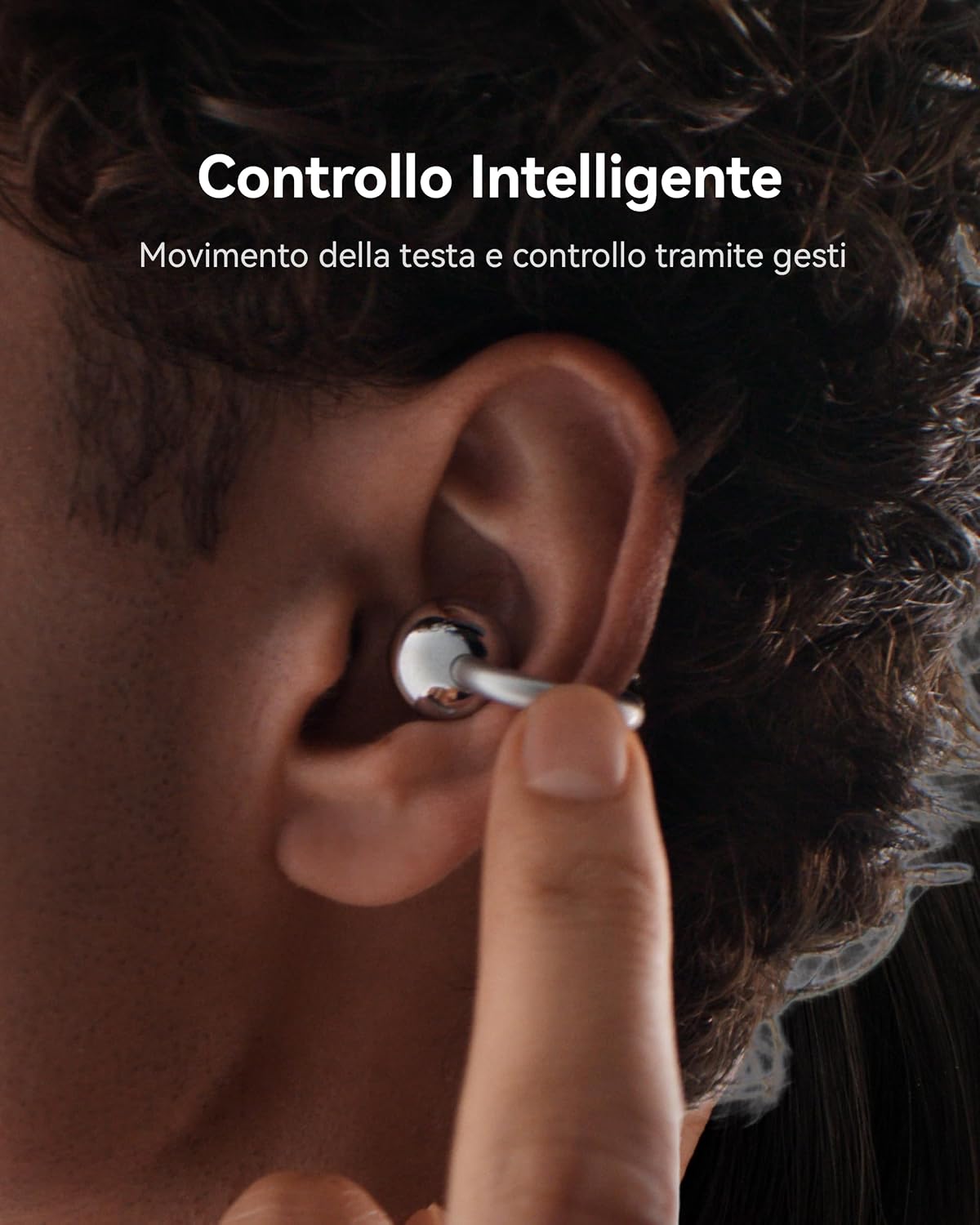 Detalle de HUAWEI FreeClip 2 S Argento — Auricolari wireless open-ear leggeri e design comfort tutto il giorno