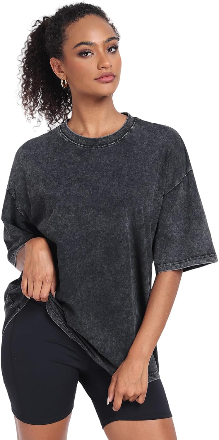 Thumbnail 3 de SnowElve Women's Washed Vintage Oversized T-Shirt — Baggy Everyday Streetwear