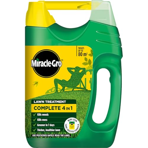 Detalle de Miracle-Gro Complete 4 in 1 Lawn Food, 80 m² Handheld Spreader: Weed, Moss Control & Lawn Feed
