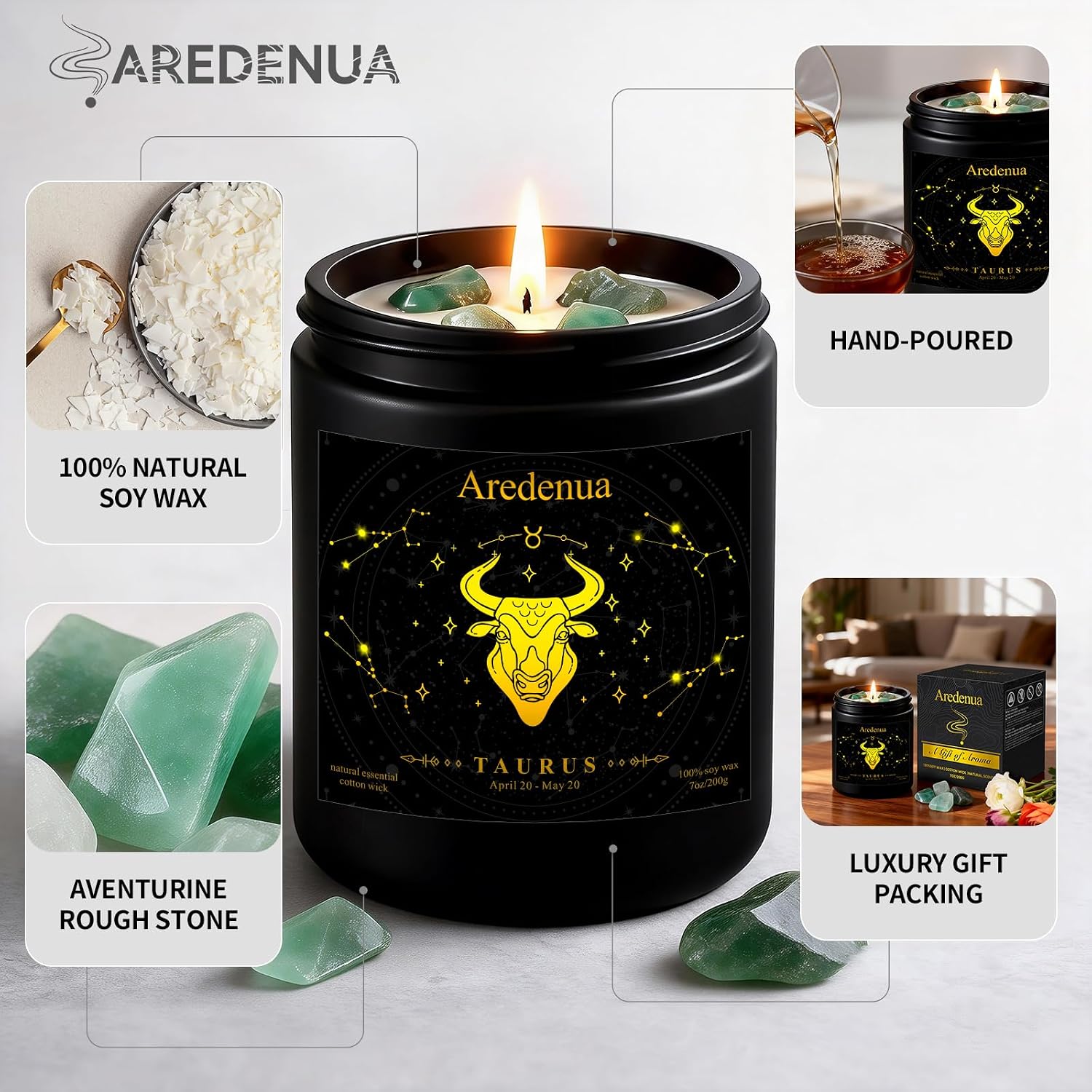 Detalle de Taurus Zodiac Candle, 7 oz