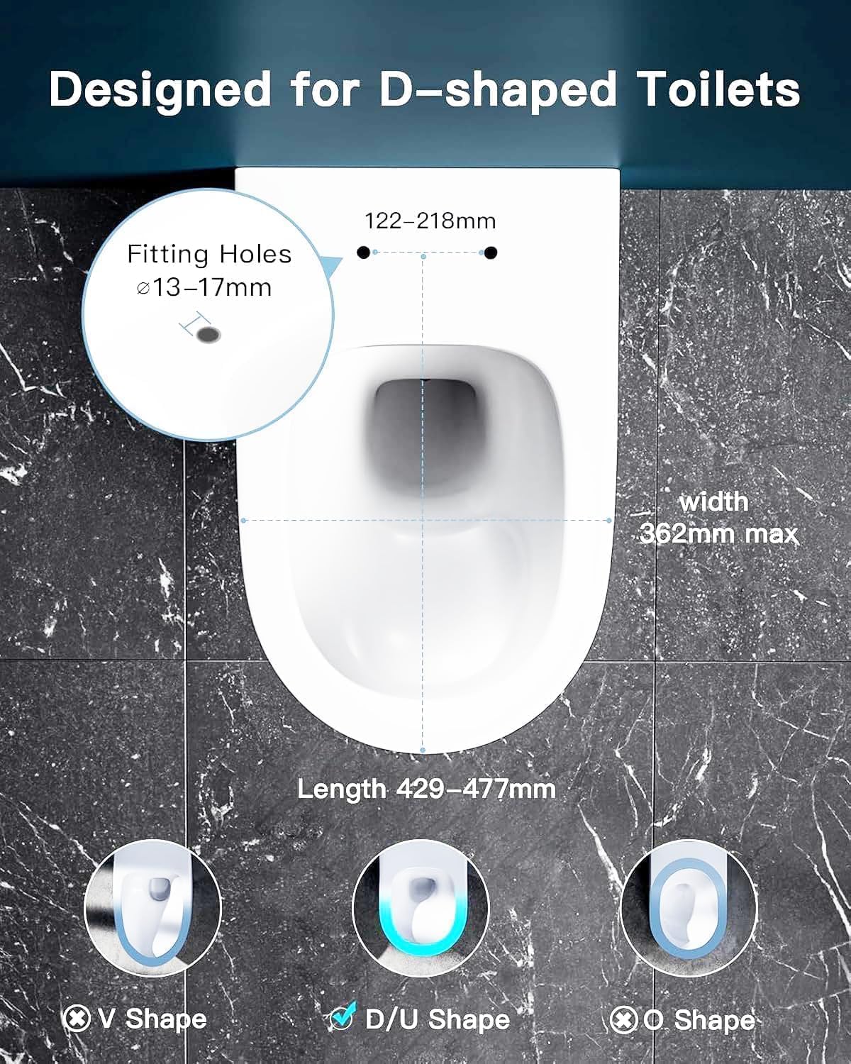 Thumbnail 6 de D Shape Soft Close Toilet Seat 1 — toilet seat 🚽
