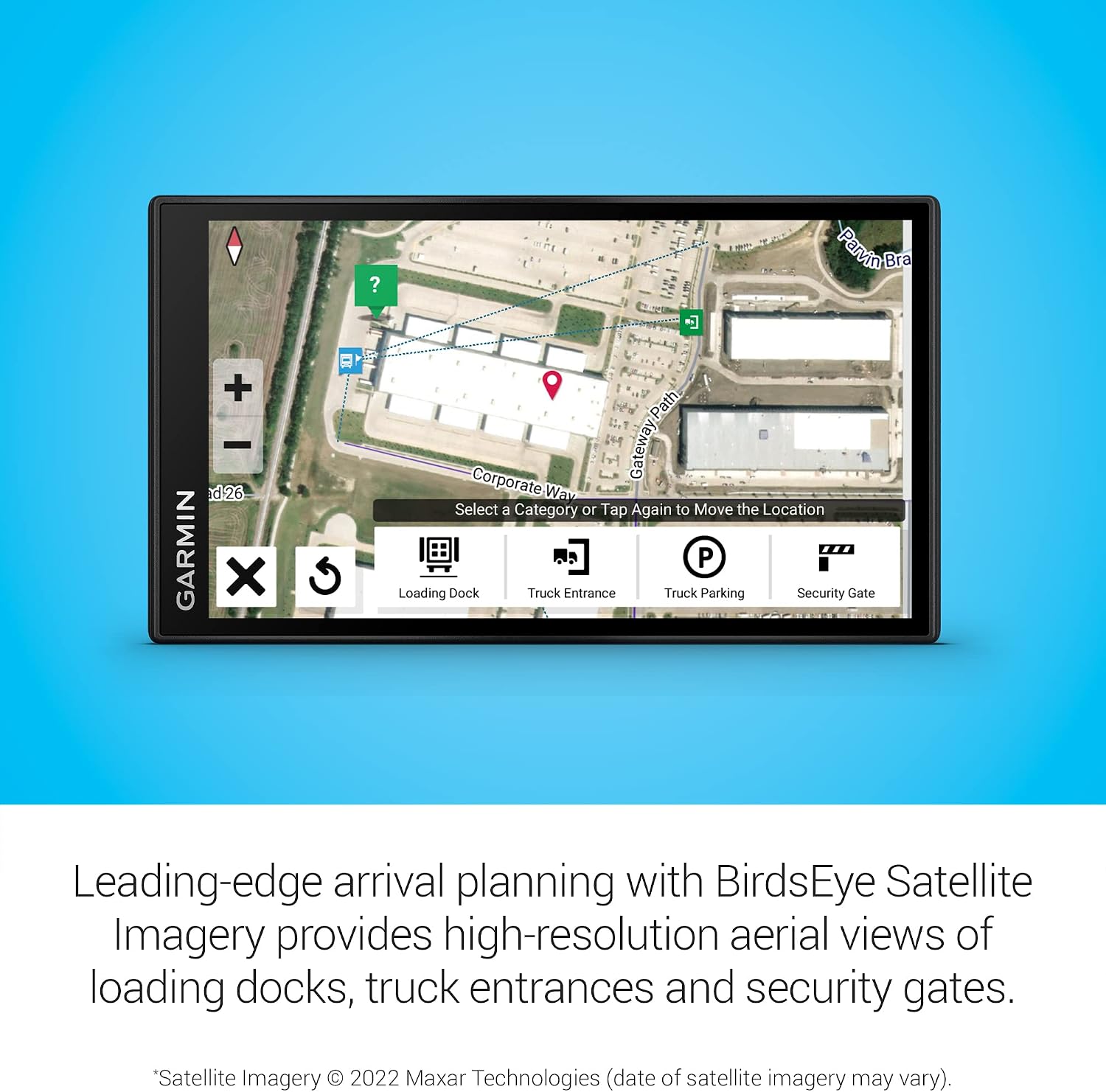 Detalle de Garmin dezl OTR610 6-Inch Truck Navigator with Custom Routing and BirdsEye Imagery