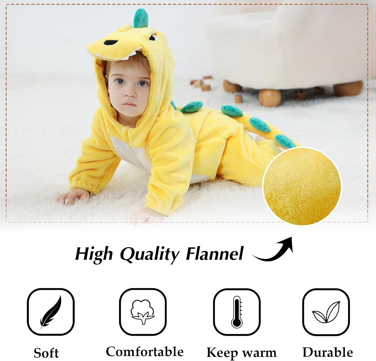 Detalle de Toddler Dinosaur Costume in Polyester Flannel