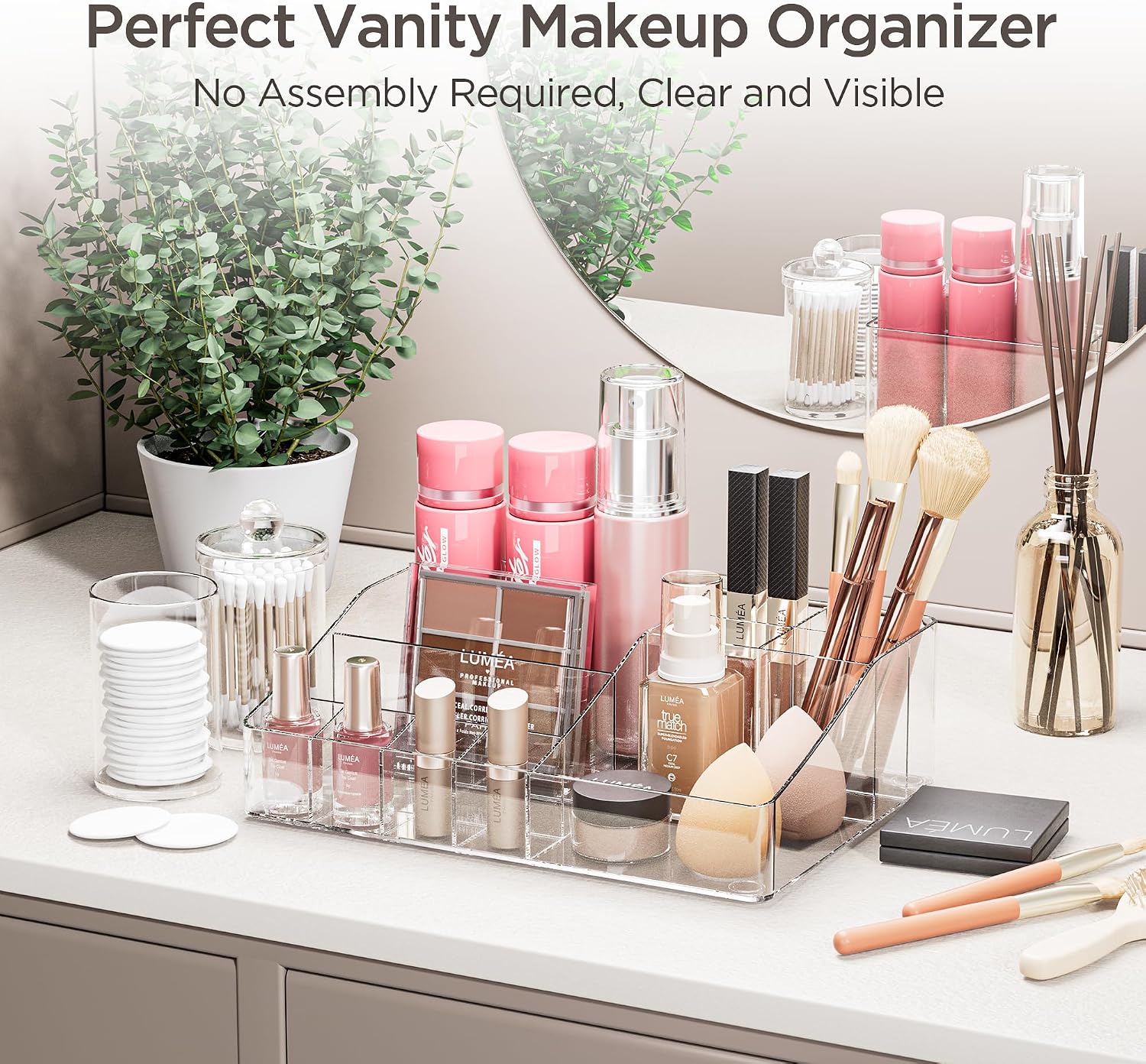 Detalle de DancesCat DC-Cosmetic Organisers Makeup Organiser with 7 Compartments and 2 Drawers