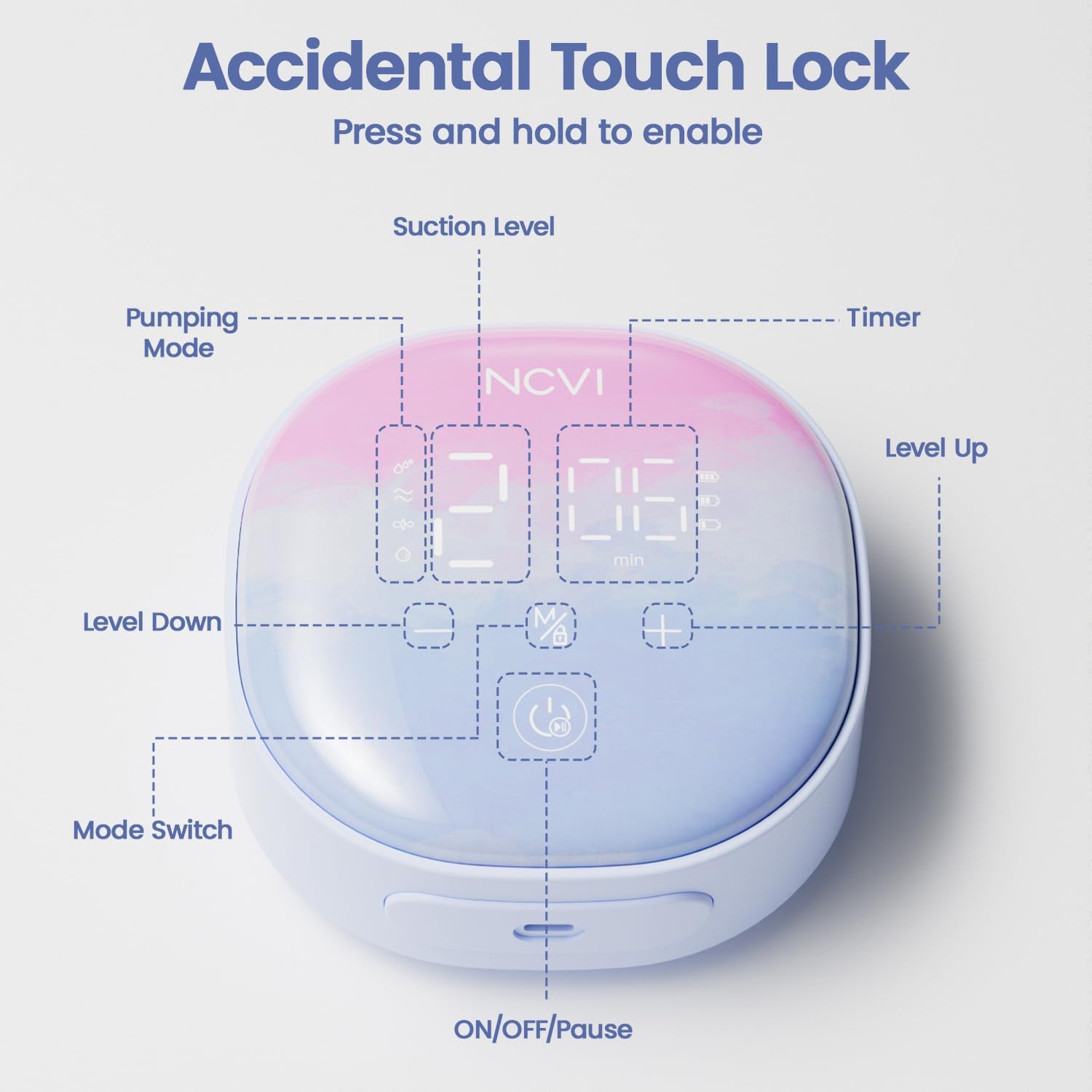 Thumbnail 6 de NCVI AM8122-1A Double Electric Breast Pump, 4 Modes, USB-C Rechargeable