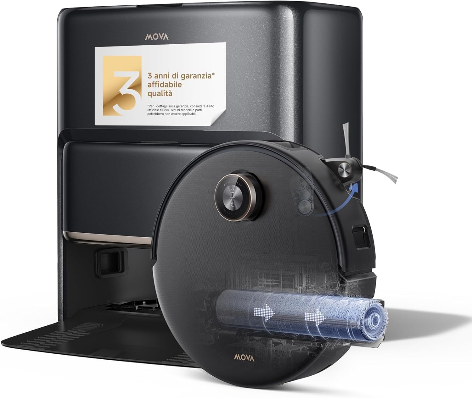 Imagen de Mova Z60 Ultra Roller Complete: robot aspirapolvere lavapavimenti 2 in 1, 28000 Pa e lavaggio HydroForce en OfertitasTOP