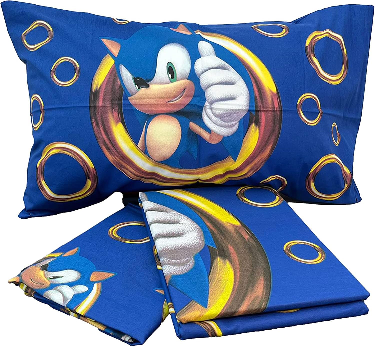 Thumbnail 1 de Parure de lit 1 place hermet Sonic en 100% coton (drap plat, drap housse et taie 50 x 80 cm)