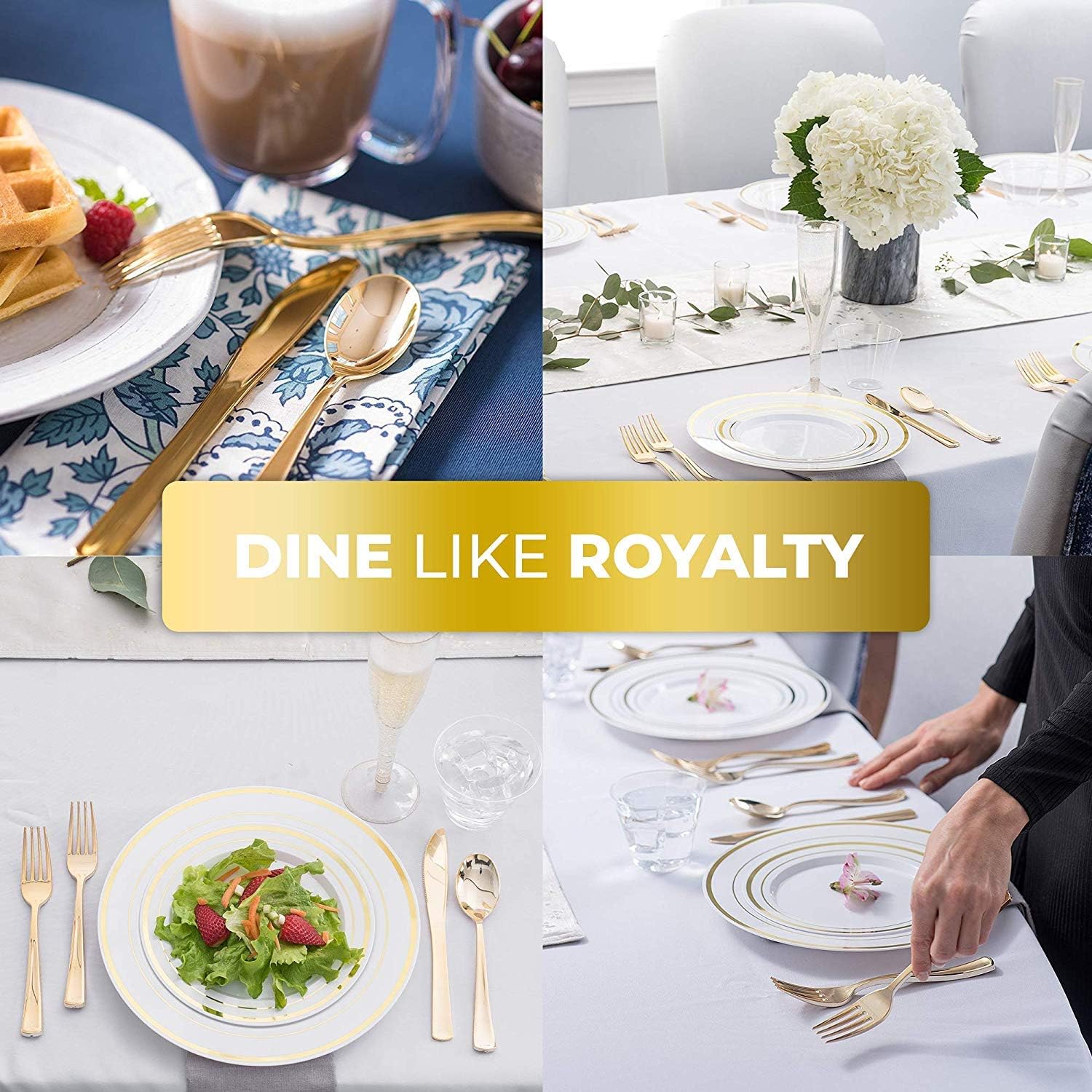 Detalle 2 de Gold Plastic Silverware Set 160 Pack 🍴
