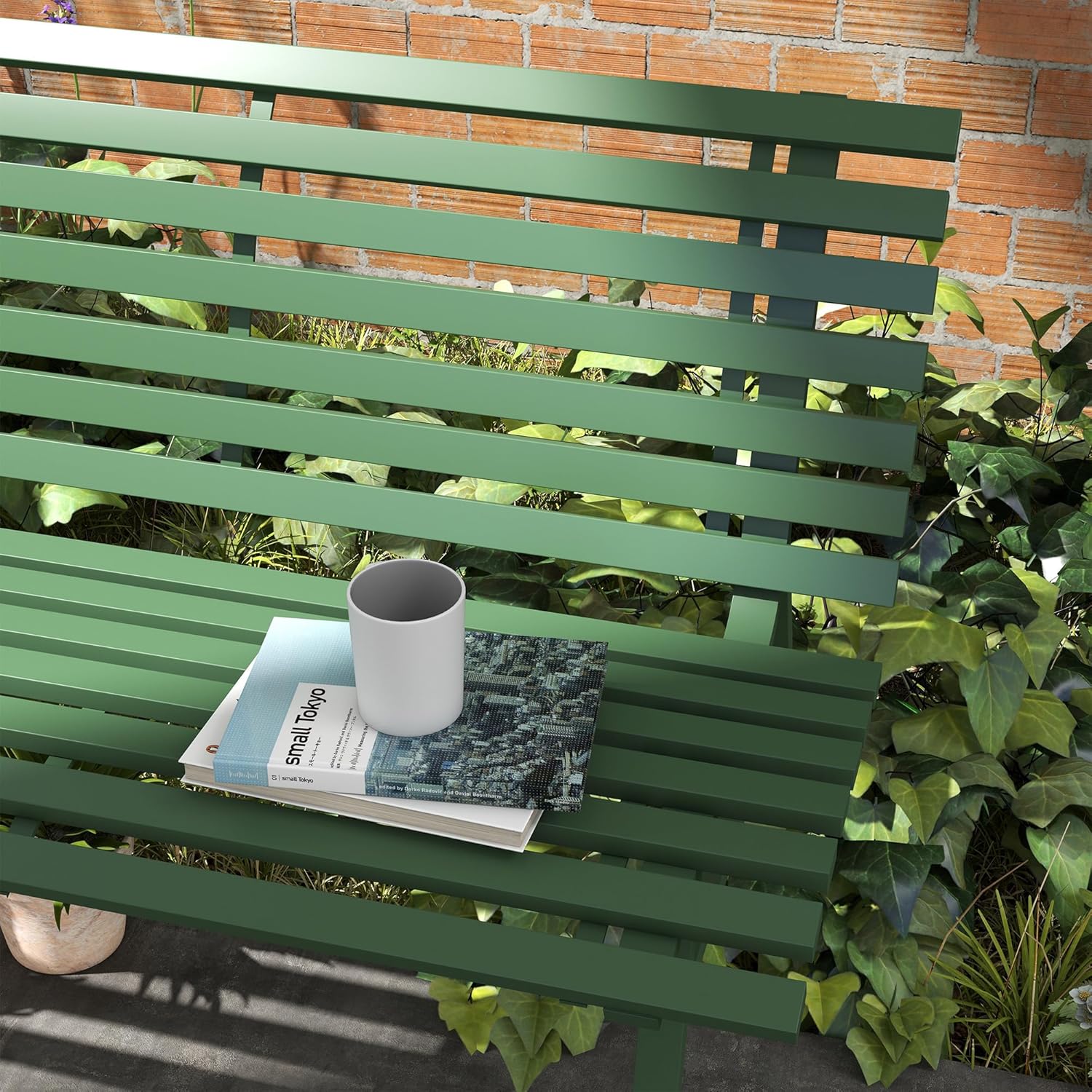 Thumbnail 6 de Outsunny Banc de Jardin Banquette Extérieur 2 Places en Aluminium - Vert, 123 x 67 x 79 cm