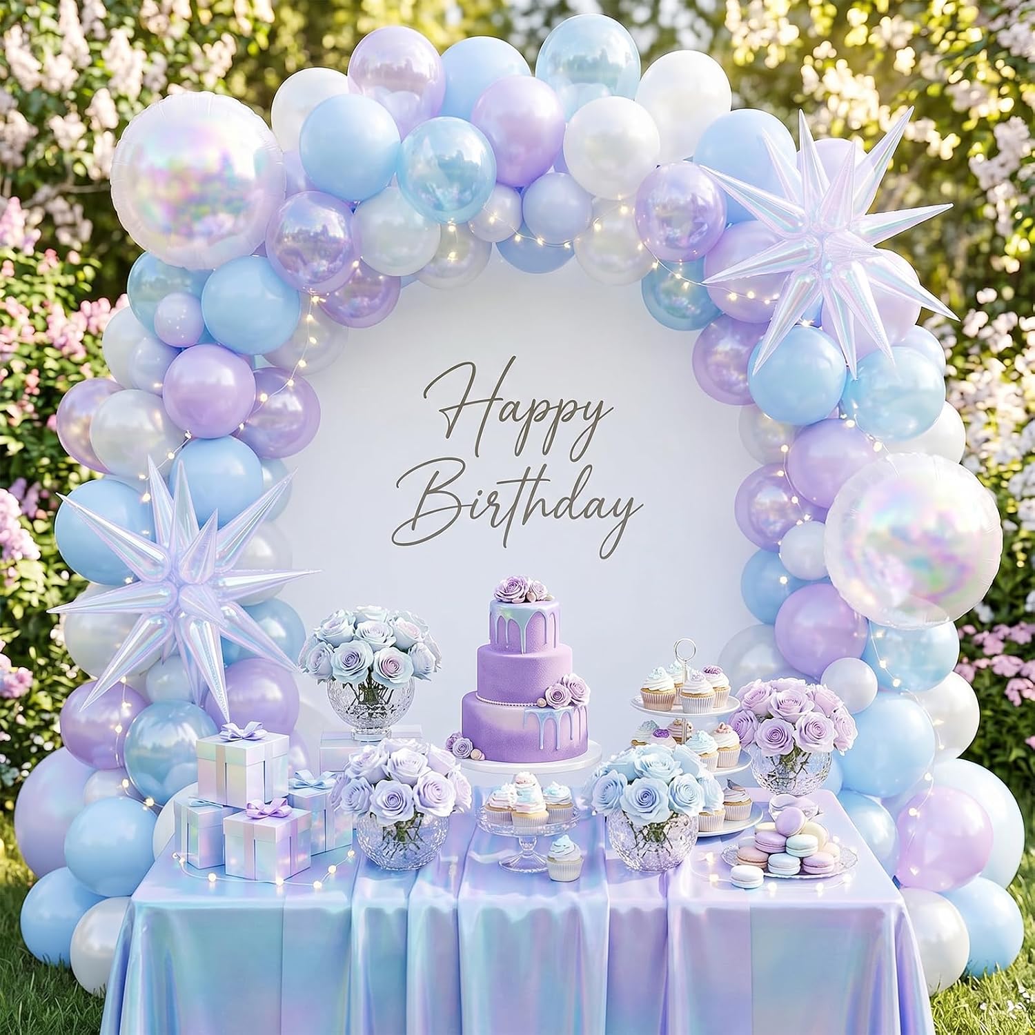 Detalle de Iridescent Balloons 12-Inch Party Set