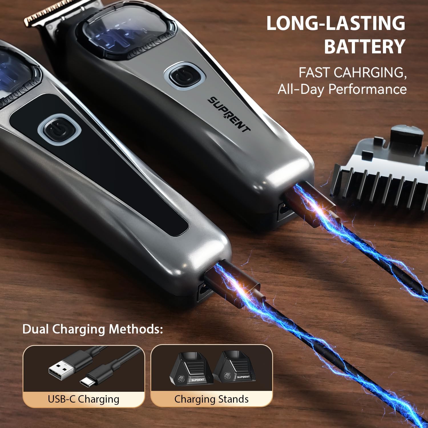 Thumbnail 6 de SUPRENT Professional Hair Clippers for Men