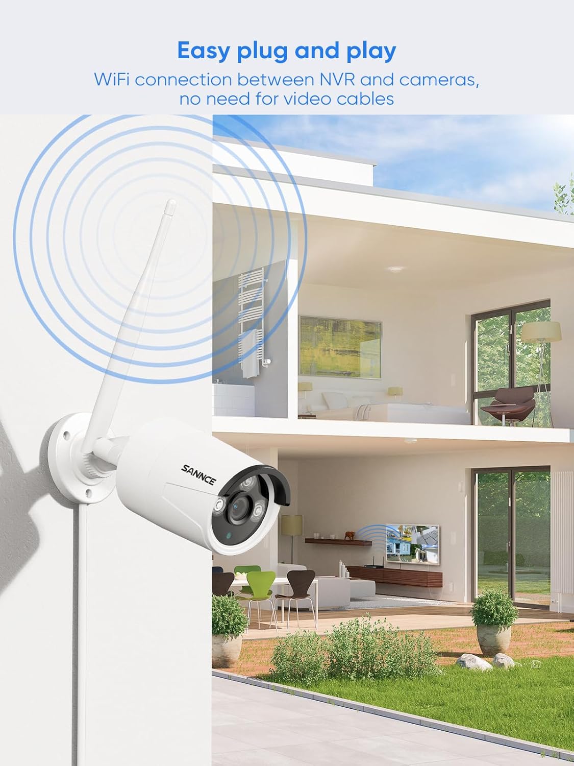 Thumbnail 4 de SANNCE Wireless CCTV Camera System 8+2CH 5MP NVR with 3MP Outdoor Cameras