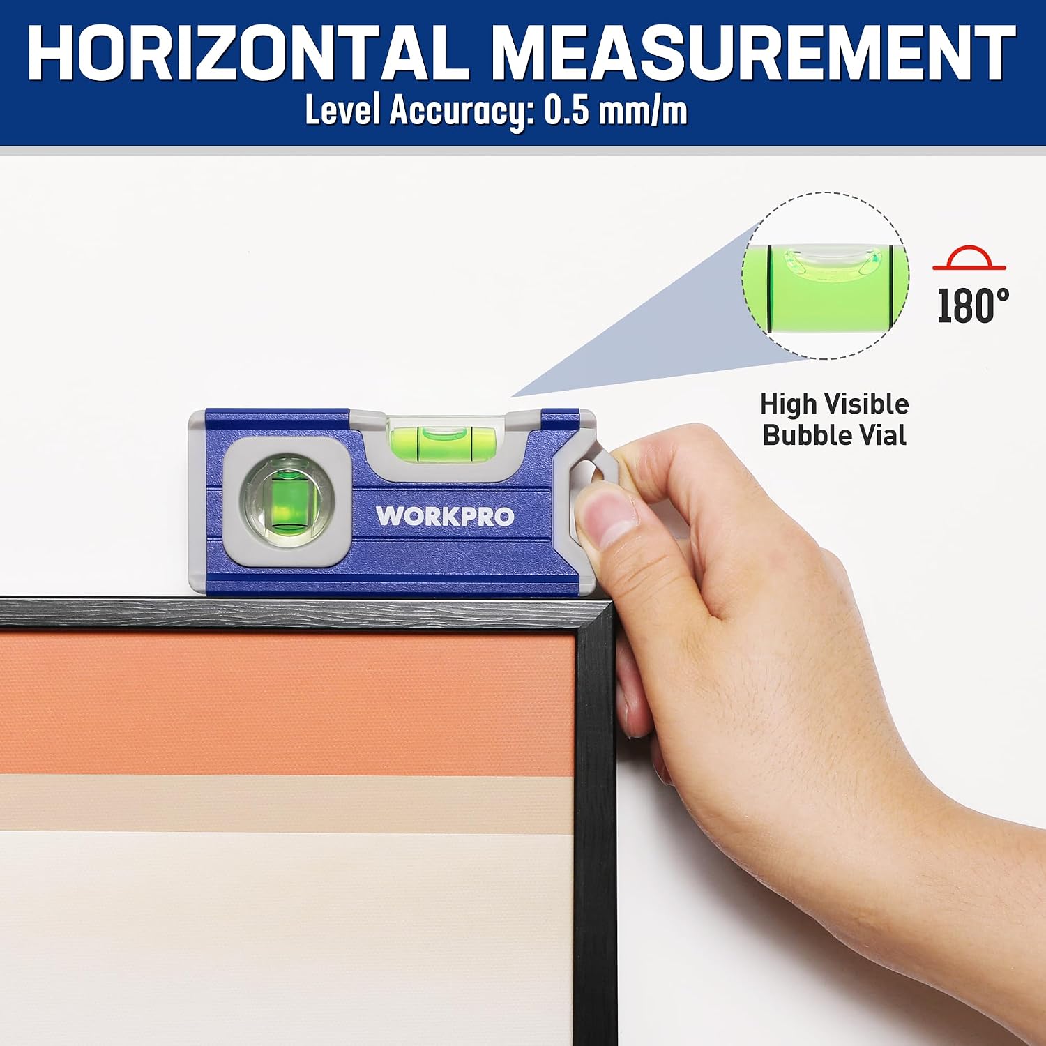 Detalle de WORKPRO 115 mm magnetic spirit level