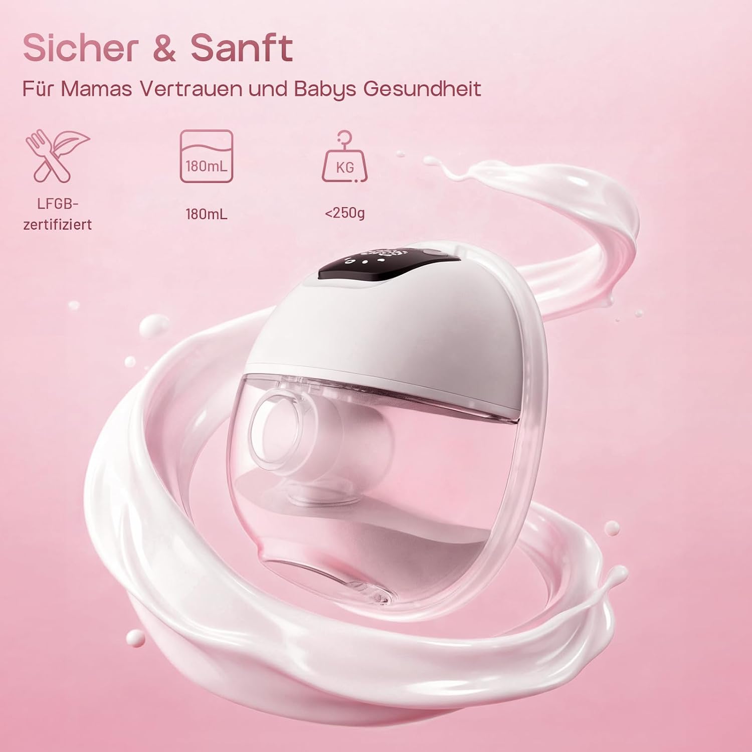 Thumbnail 4 de Milchpumpe Elektrisch, Tragbar Doppel-Milchpumpen – Handsfree, 4 Modi, 12 Stufen, BPA-frei, leise & leicht (2 Stück, 19/21/24 mm Trichter) – Ideal für neue Mamas