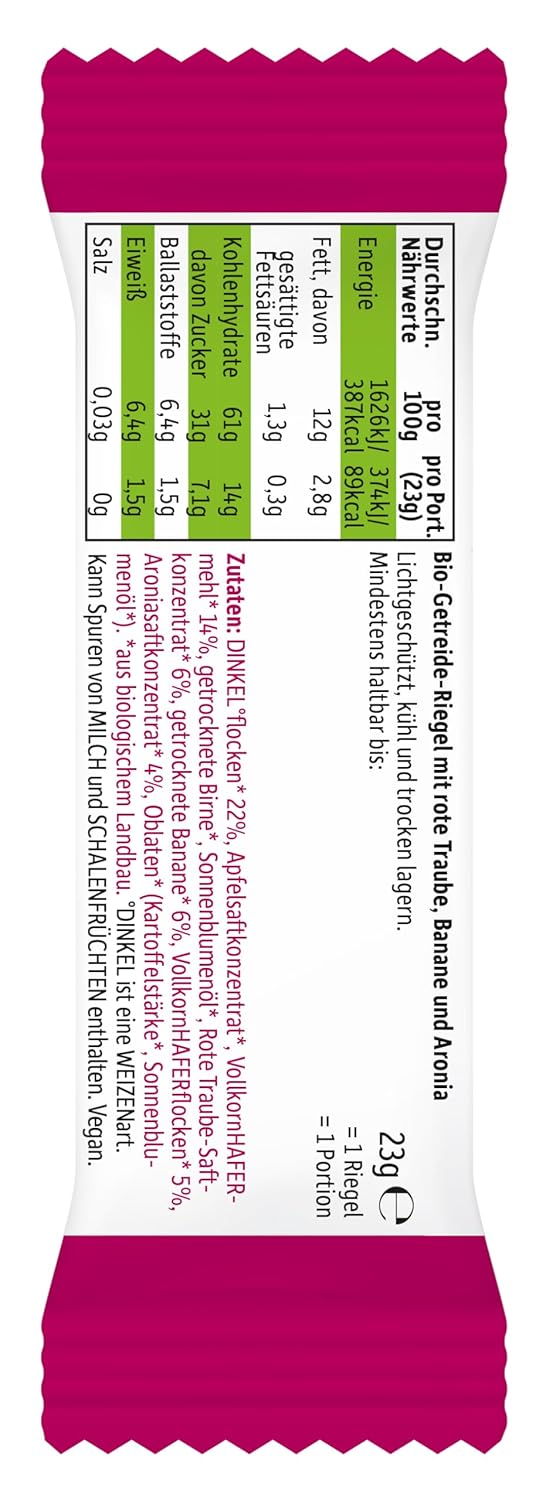 Thumbnail 3 de FRECHE FREUNDE Bio Fruchtriegel Rote Traube, Aronia & Banane (ohne Zuckerzusatz) – Obst-Riegel für Babys & Kinder ab 1 Jahr, 6er Pack