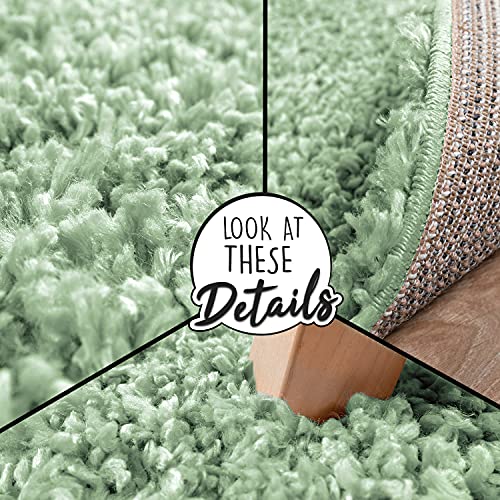 Detalle 2 de Paco Home Tapis Shaggy Vert 70x140 cm 🛋