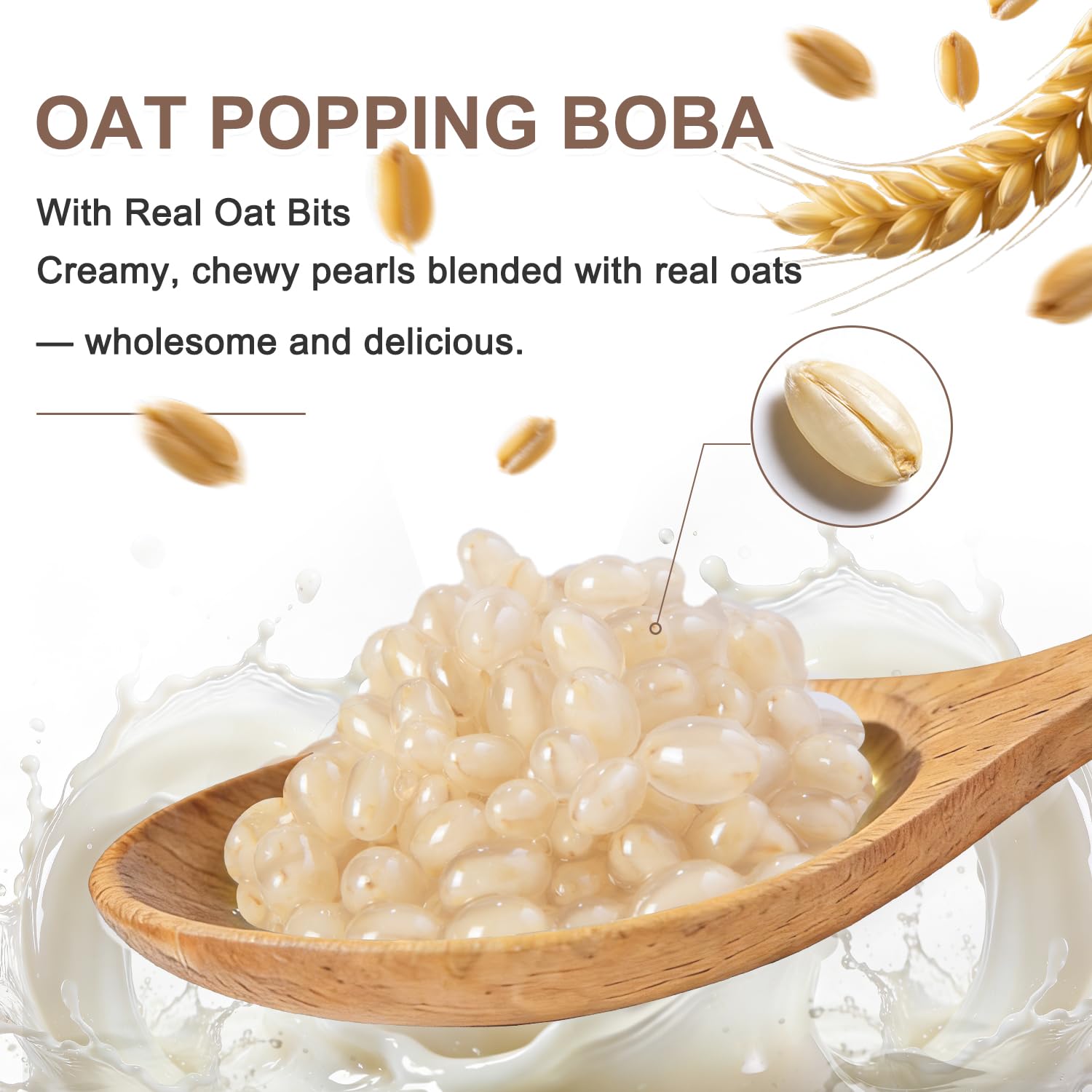 Detalle de T&Tea Oat Popping Boba Pearls, 1.87 lb Ready-to-Eat Beverage and Dessert Topping