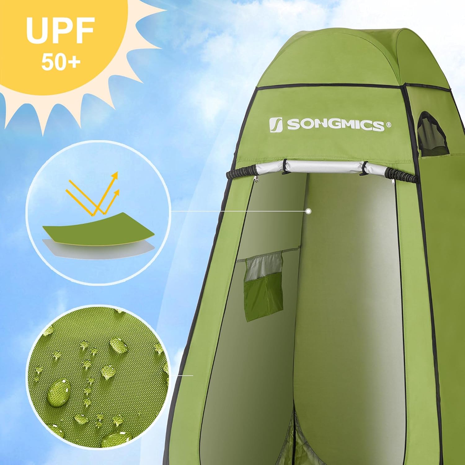 Thumbnail 4 de SONGMICS Portable Pop up Tent Dressing Room Privacy Shelter with Zippered Carrying Bag