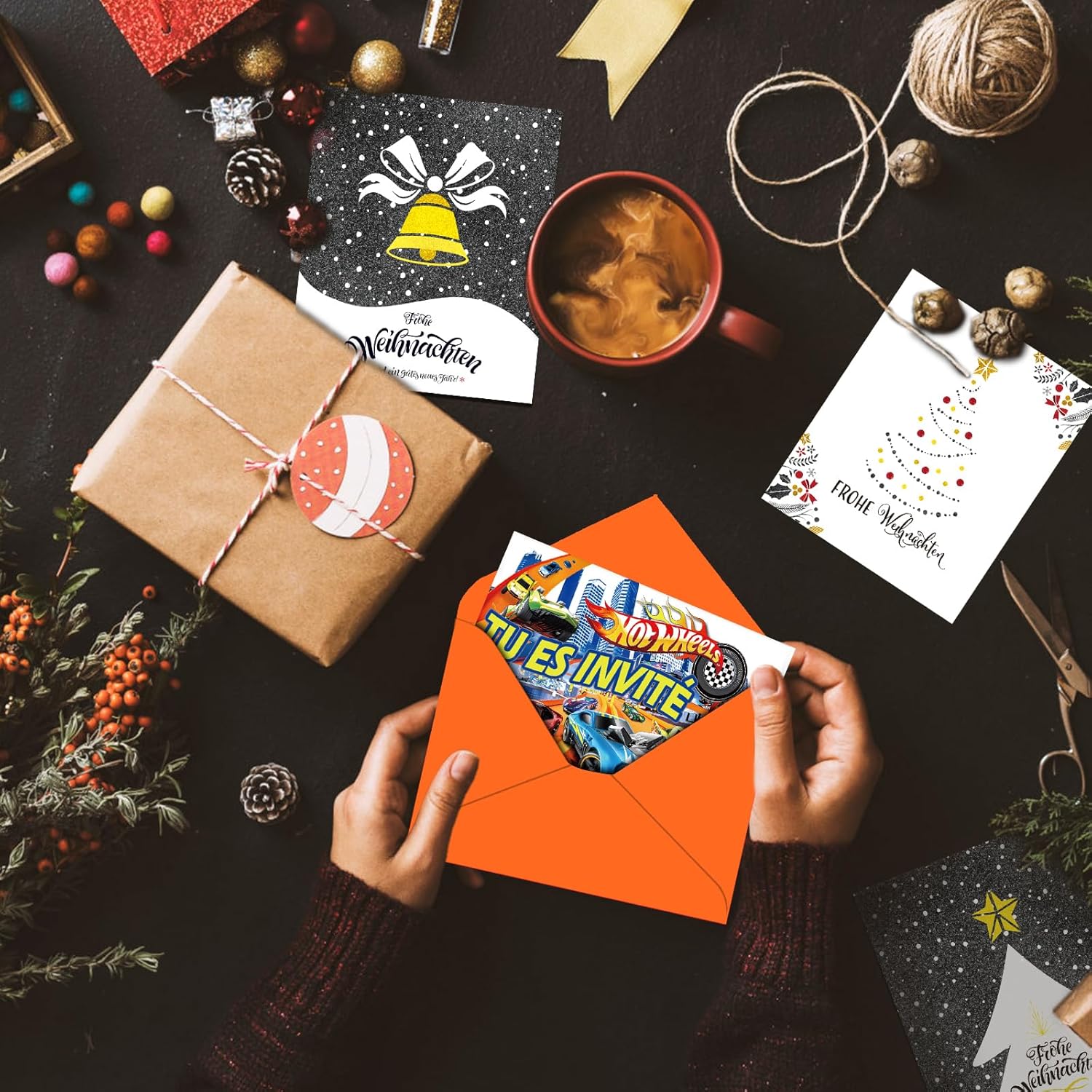 Thumbnail 4 de Ctxtqtdt : lot de 12 cartes d’invitation Hot Wheels pour anniversaire (A6) avec enveloppes
