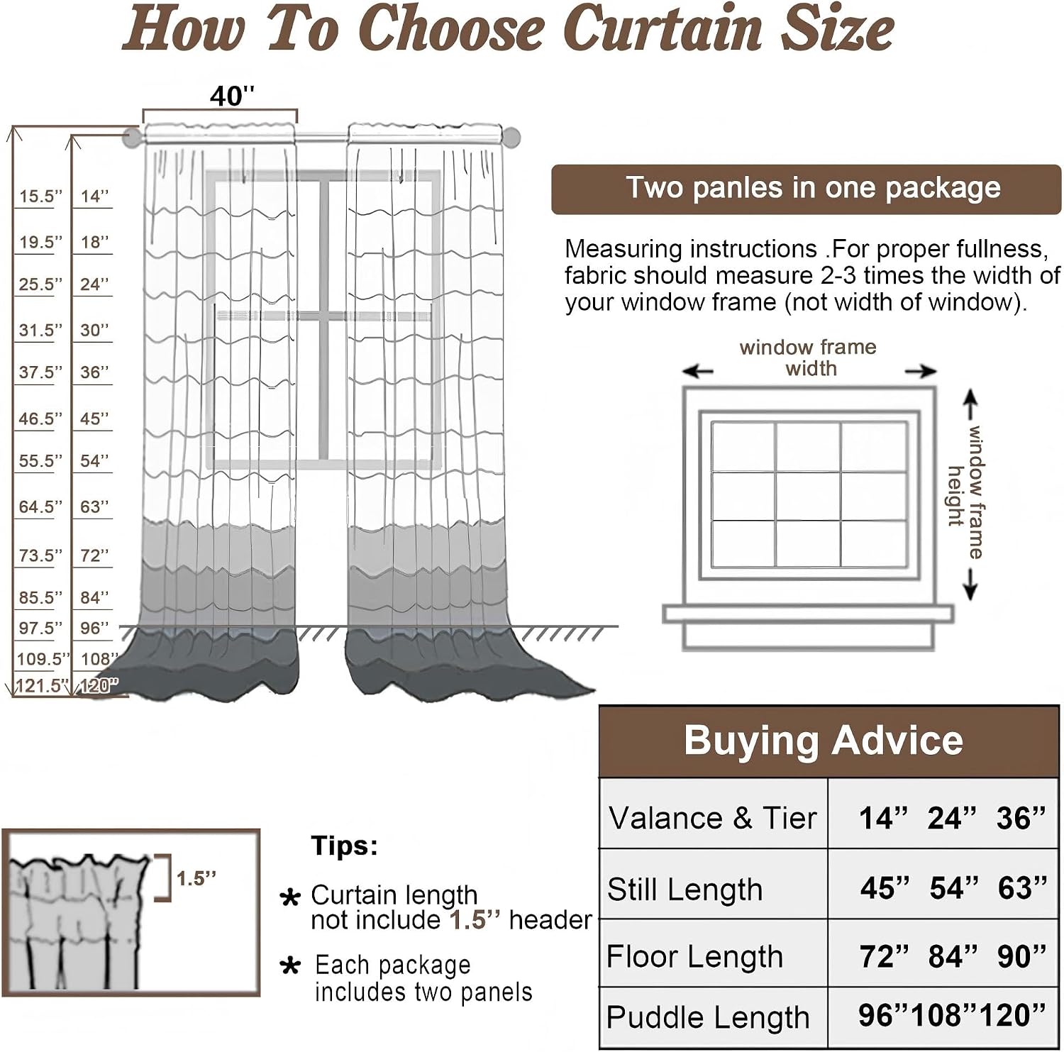 Thumbnail 6 de Chyhomenyc White Faux Linen Texture Light Filtering Curtains, 2 Panels (40W x 63L)