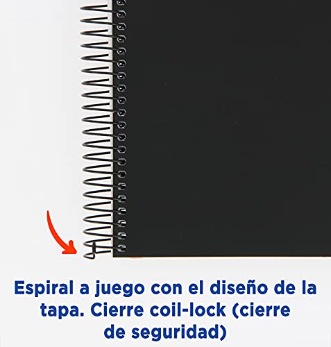 Detalle de Oxford Black N'Colours: pack de 2 cuadernos A4+ con 5 pestañas y cuadrícula 5x5