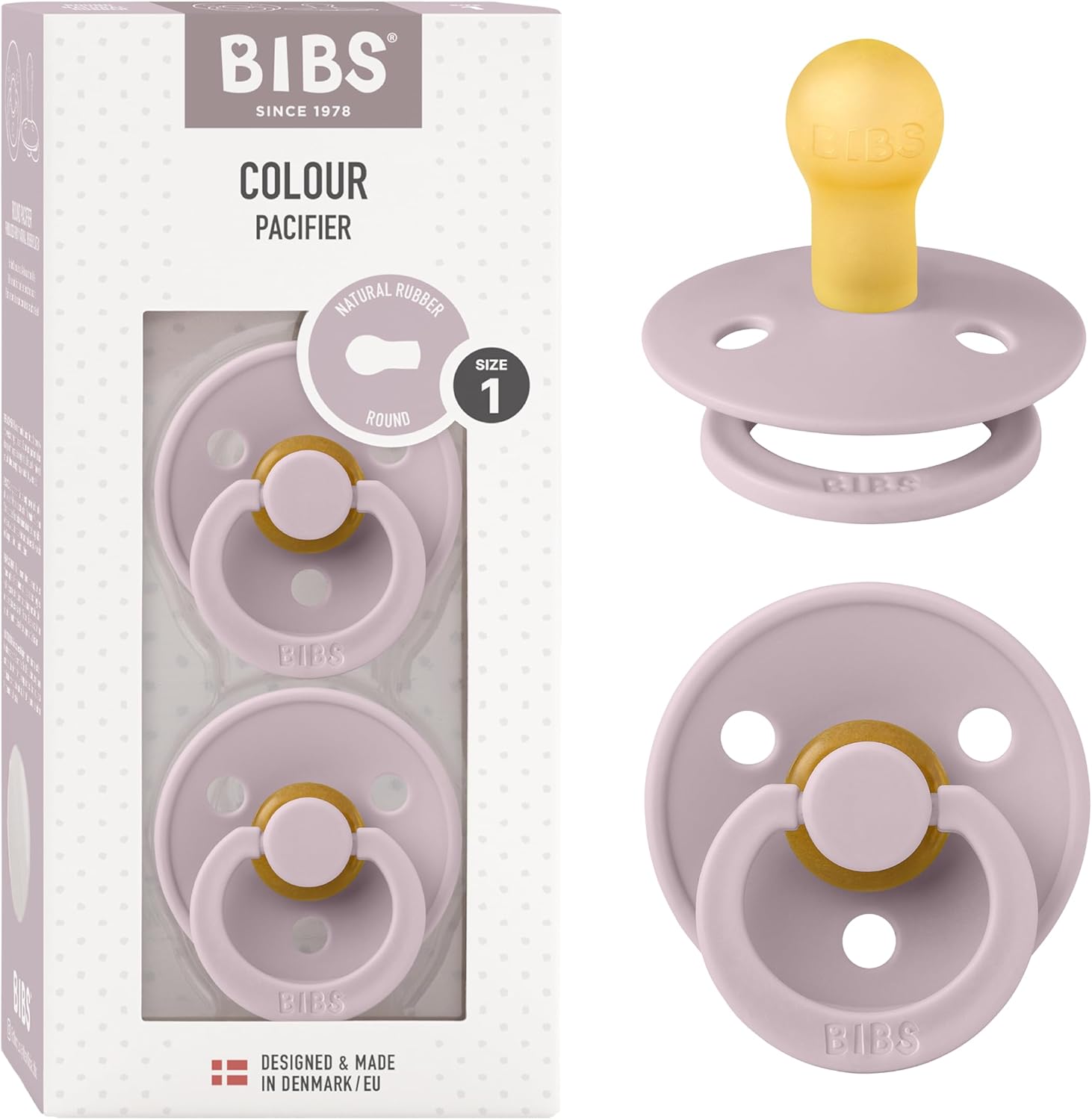 Tétine BIBS Colour, lot de 2 sucettes, taille 1 ⚙