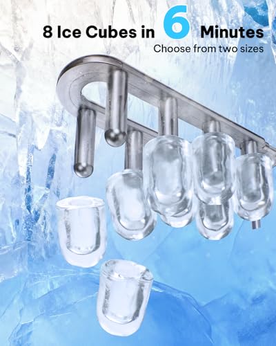 Detalle 2 de Silonn Ice Maker Countertop: Portable 8-Bullet Ice in 6 Minutes