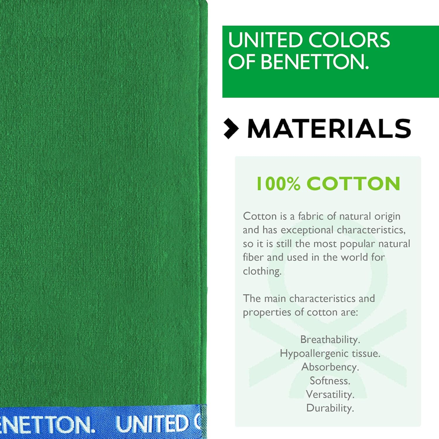 Detalle de United Colors of Benetton Toalla de playa 90x160cm 🌴