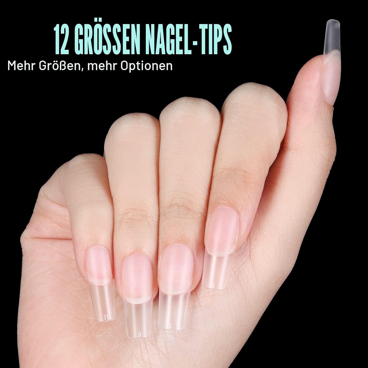 Thumbnail 6 de TOMICCA Square Medium Nageltips – 240 Stück in 12 Größen für Gel- und Acrylnägel